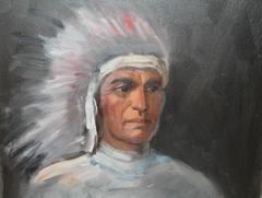 American  Indian Chief Oil Painting
