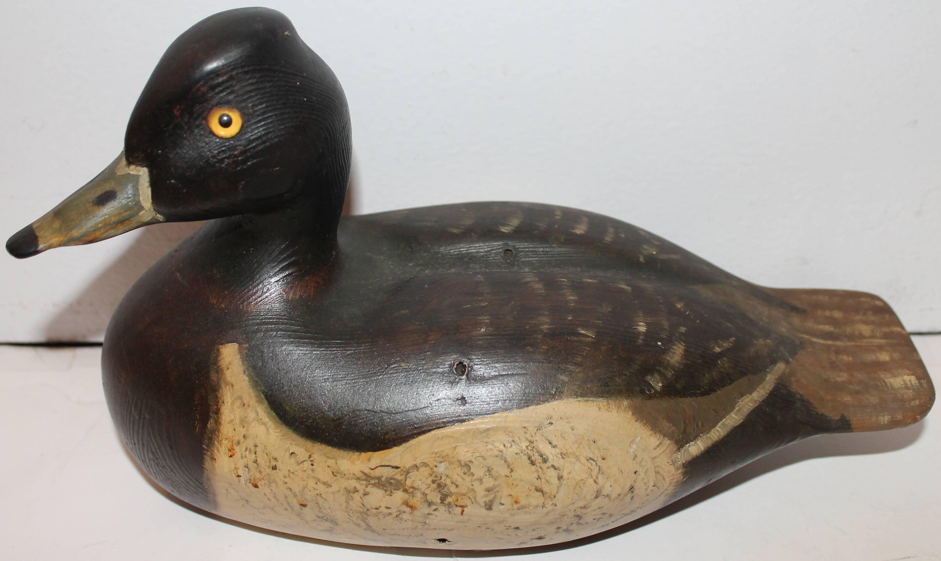 American Fantastic Mid-Century Original Carved and Painted Decoy