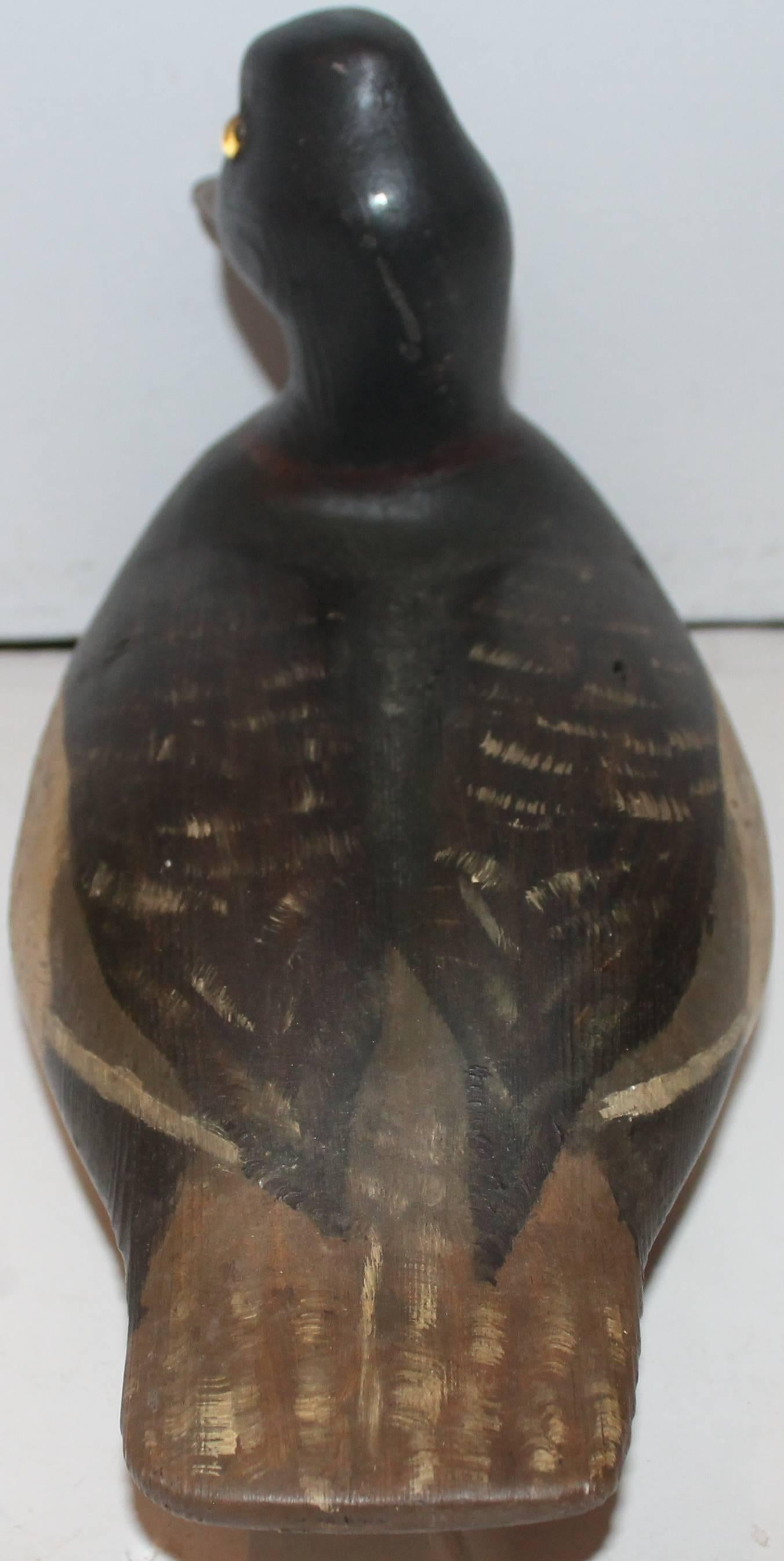 Hand-Carved Fantastic Mid-Century Original Carved and Painted Decoy