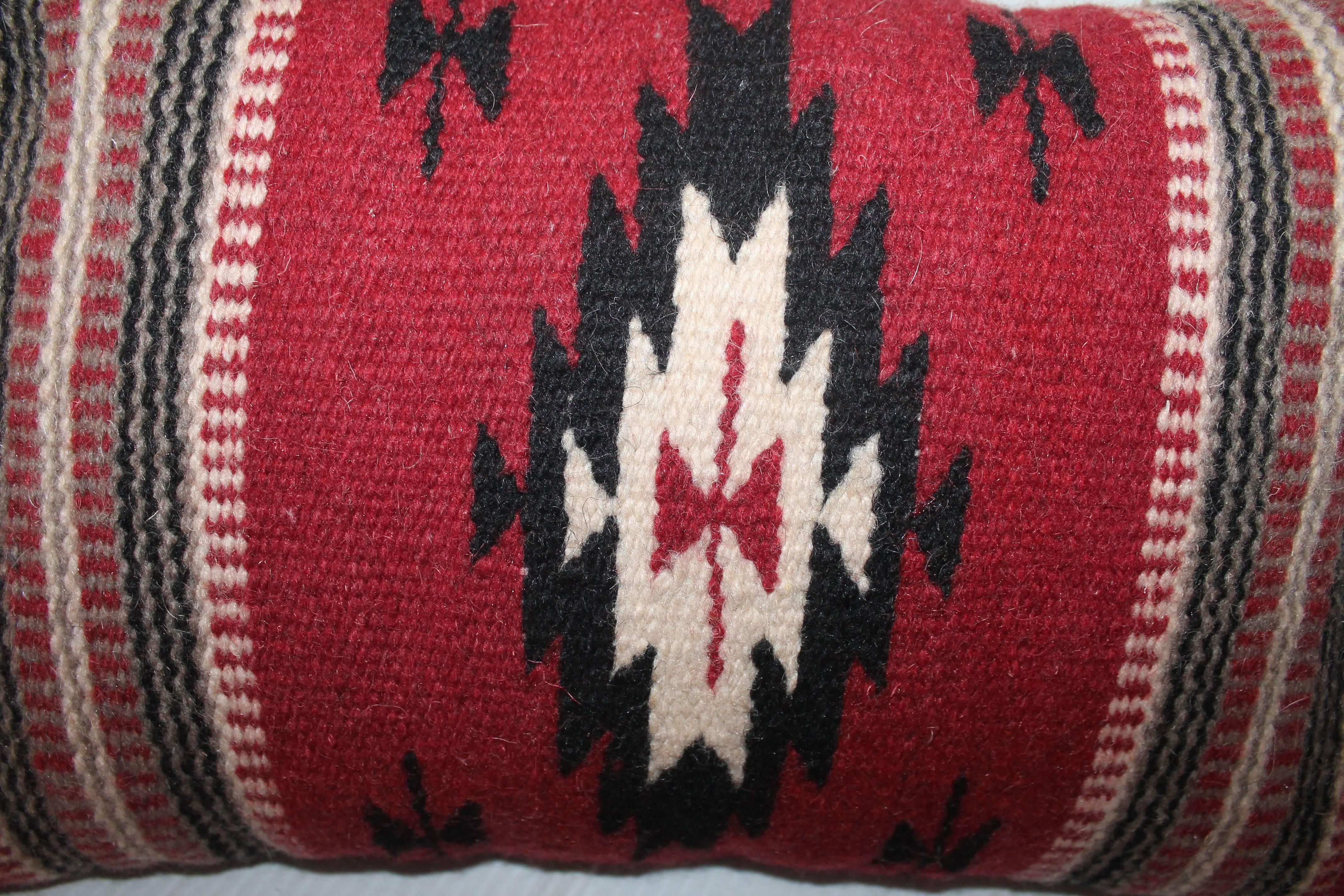 Adirondack Pair of Geometric Indian Weaving Fringed Pillows