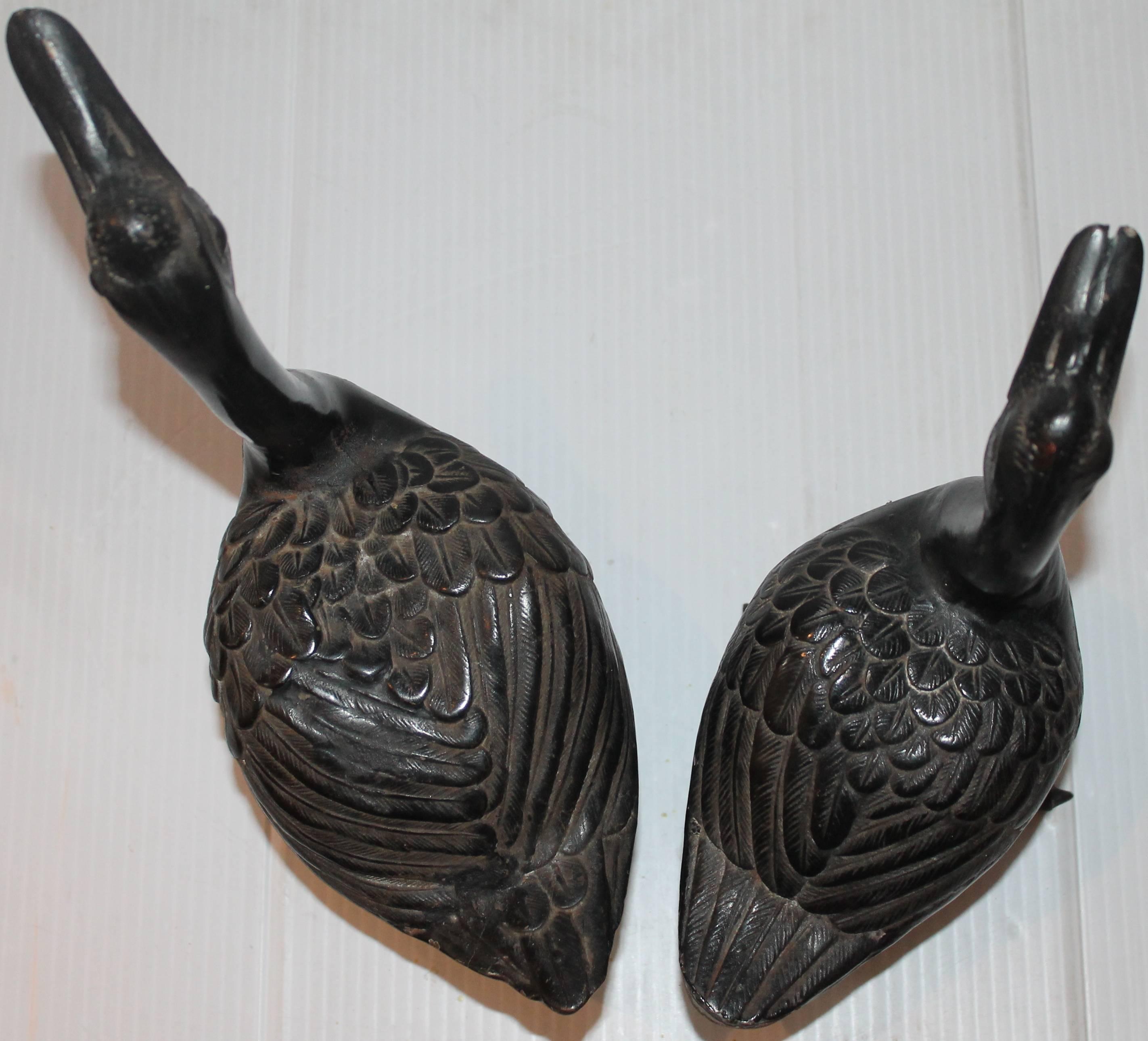 Galvanized Early 20th c. Cast Iron Ducks
