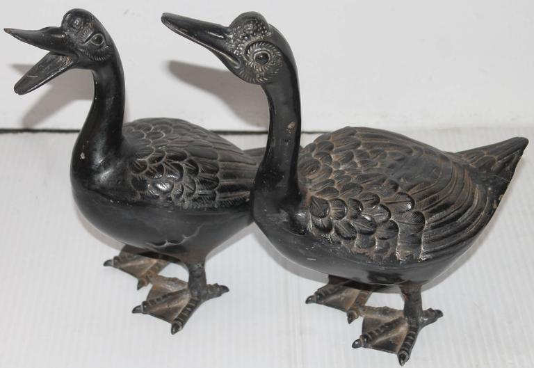 Early 20th c. Cast Iron Ducks at 1stDibs