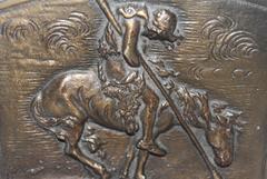 Pair of Bronze and Cast Iron End of the Run Indian Bookends