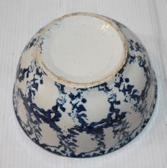 19th Century Sponge Ware Pottery Serving Bowl