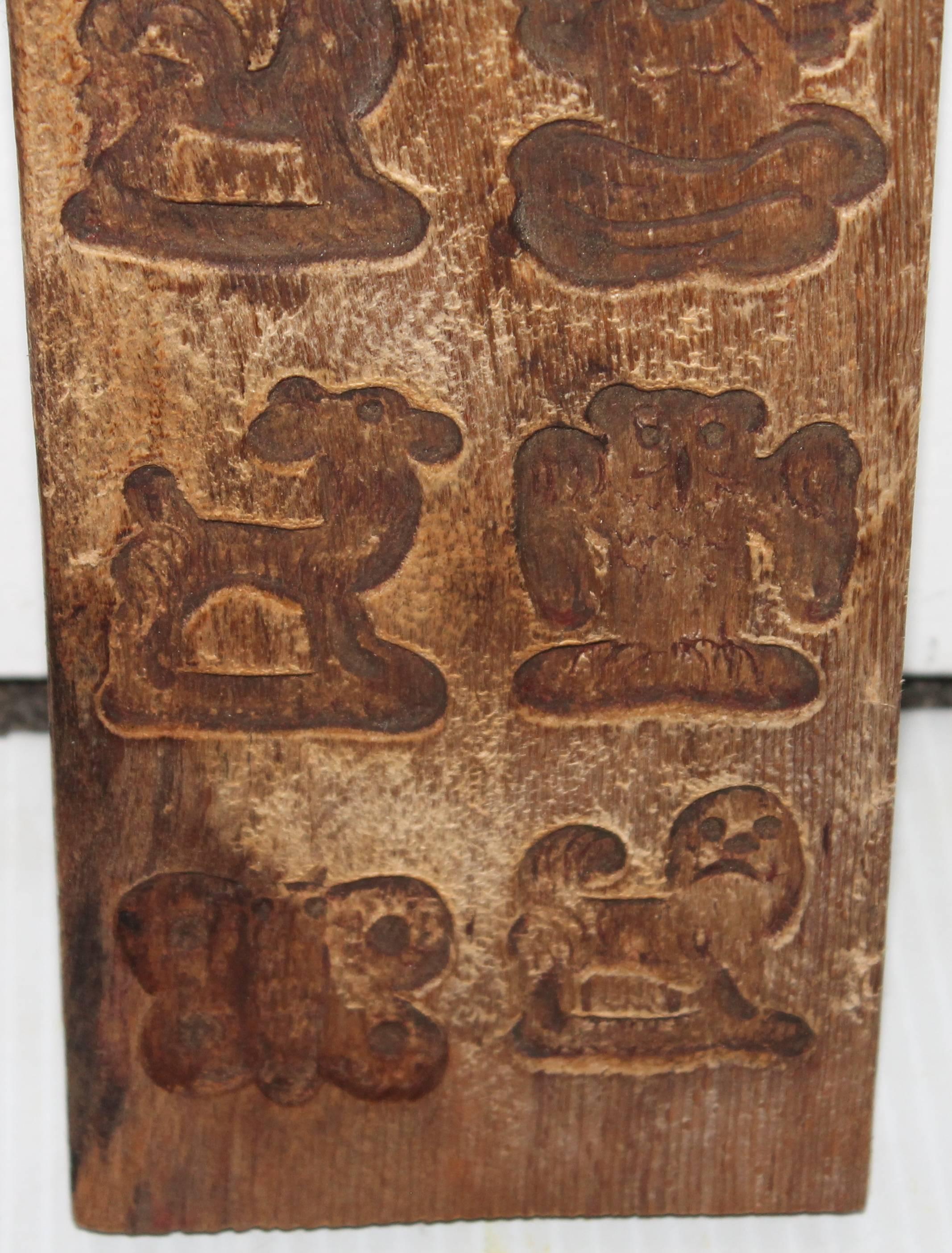 Carved 19th Century Wood Chocolate Mold from New England