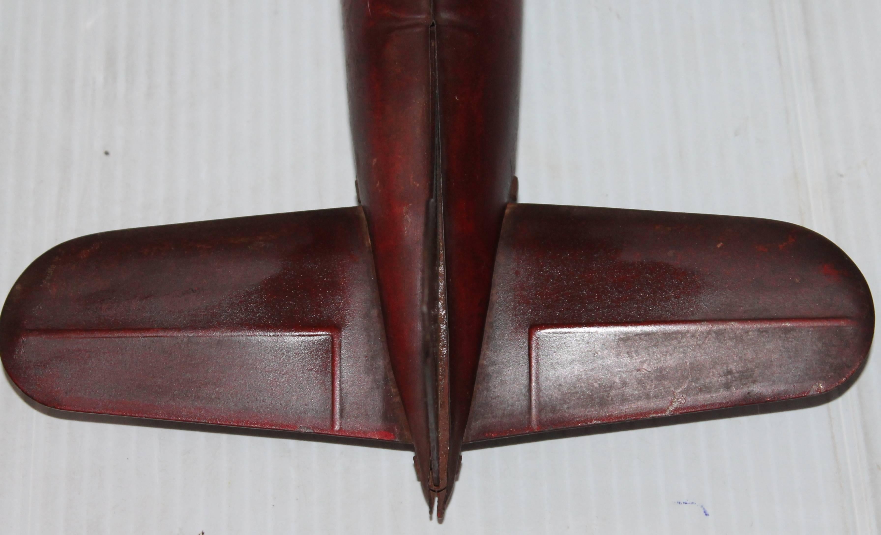 Early 20th Century Original Painted Tin Model Airplane 1