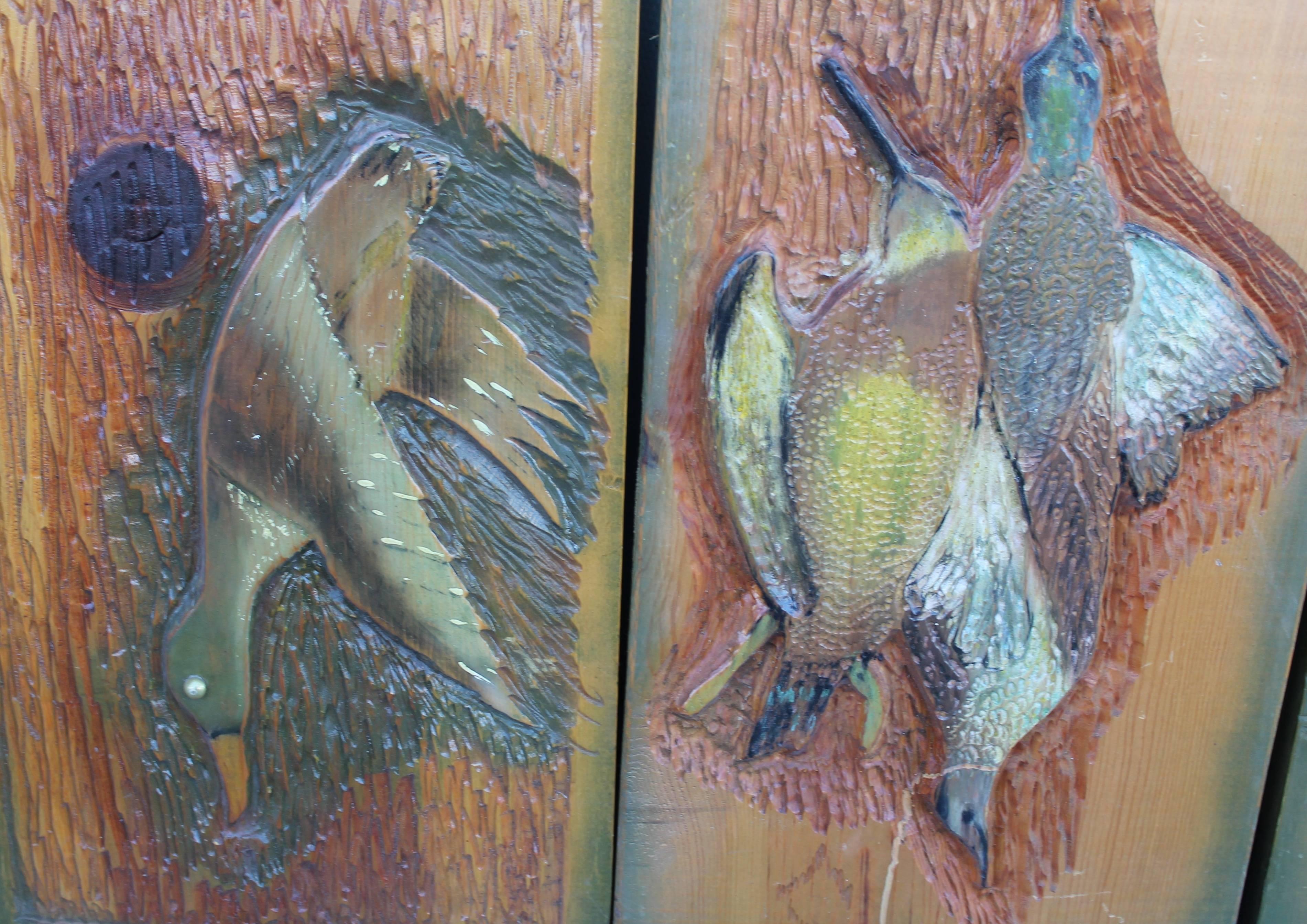 Collection of Four Game and Fish Carvings In Excellent Condition In Los Angeles, CA