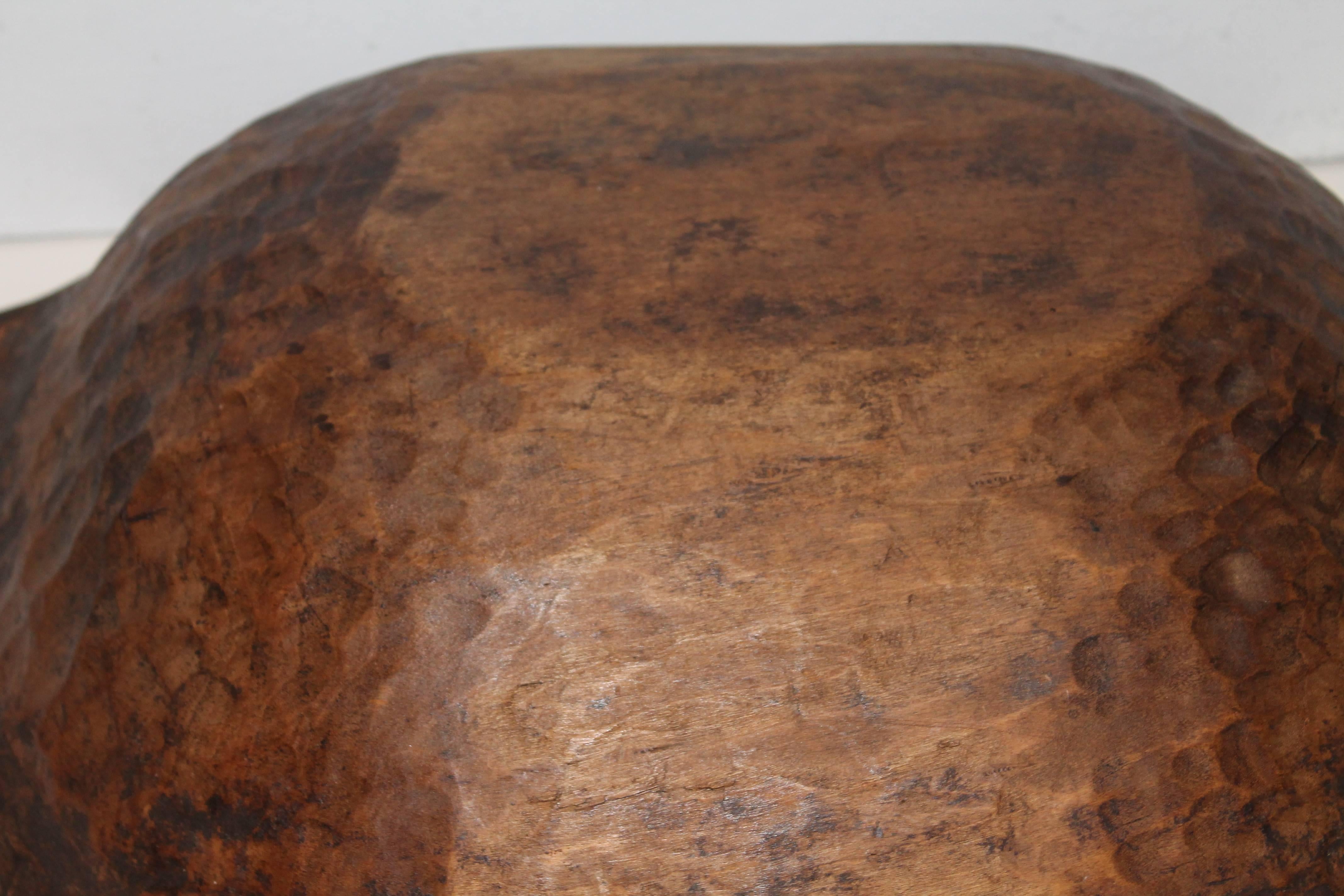19th Century Early Dough Bowl with Original Surface For Sale 1