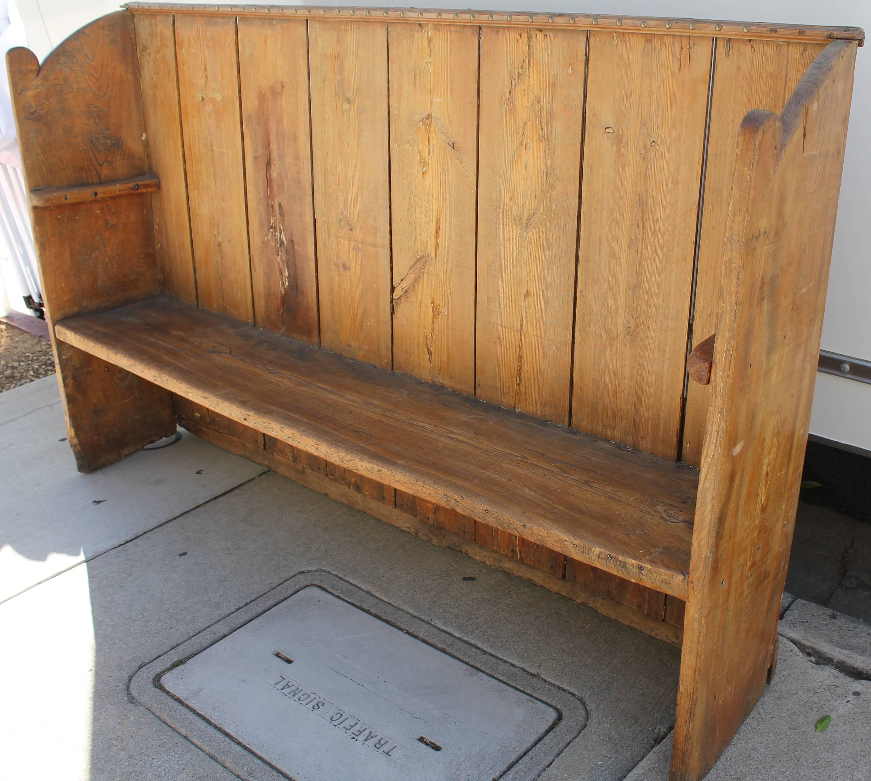 Adirondack Early 19th Century Handmade Rustic Settle from the Mid West
