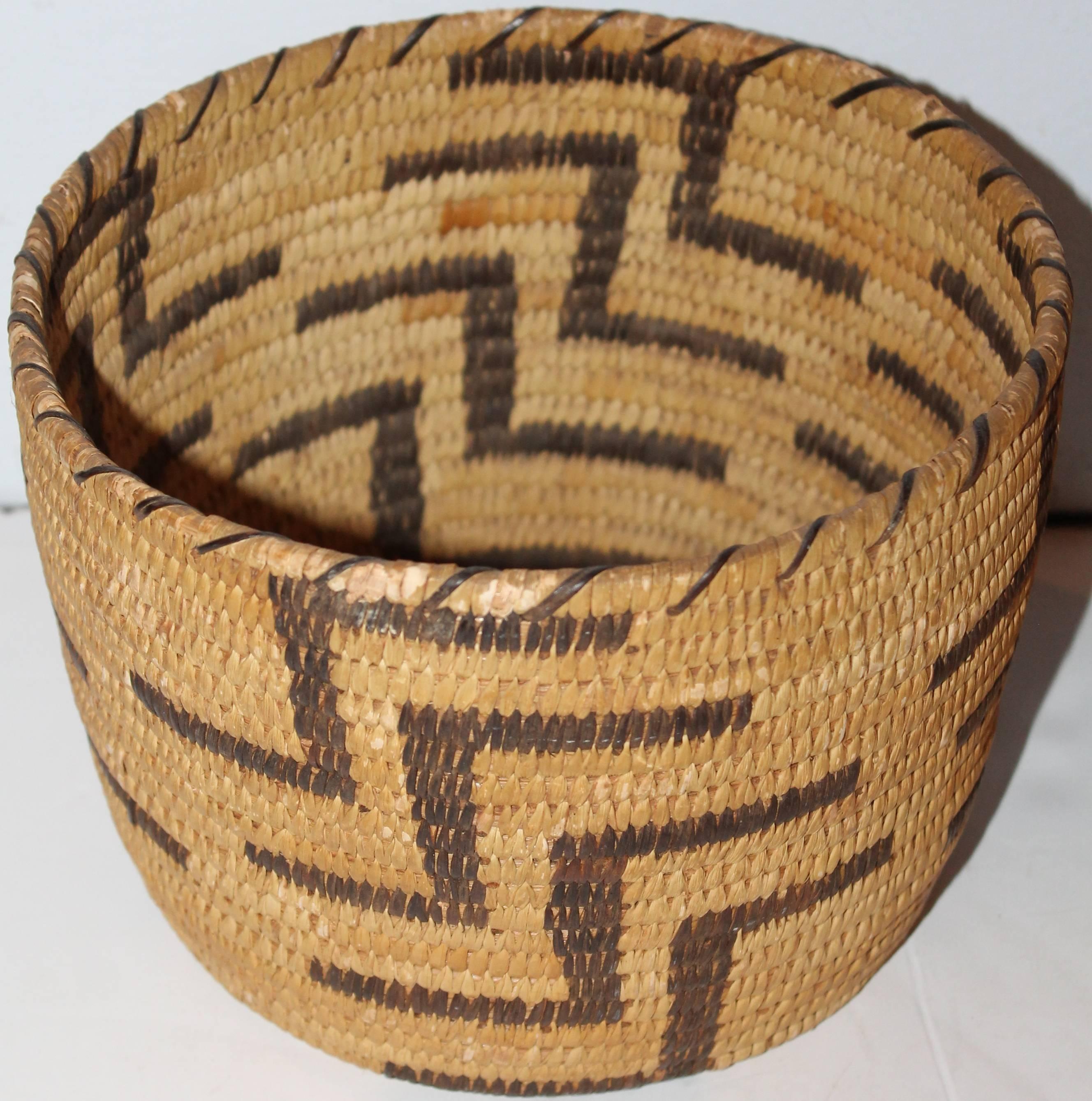 Hand-Woven Pair of Amazing Papago Indian Pictorial Baskets