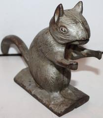 19th Century Zinc Painted Cast Iron Squirrel Nut Cracker