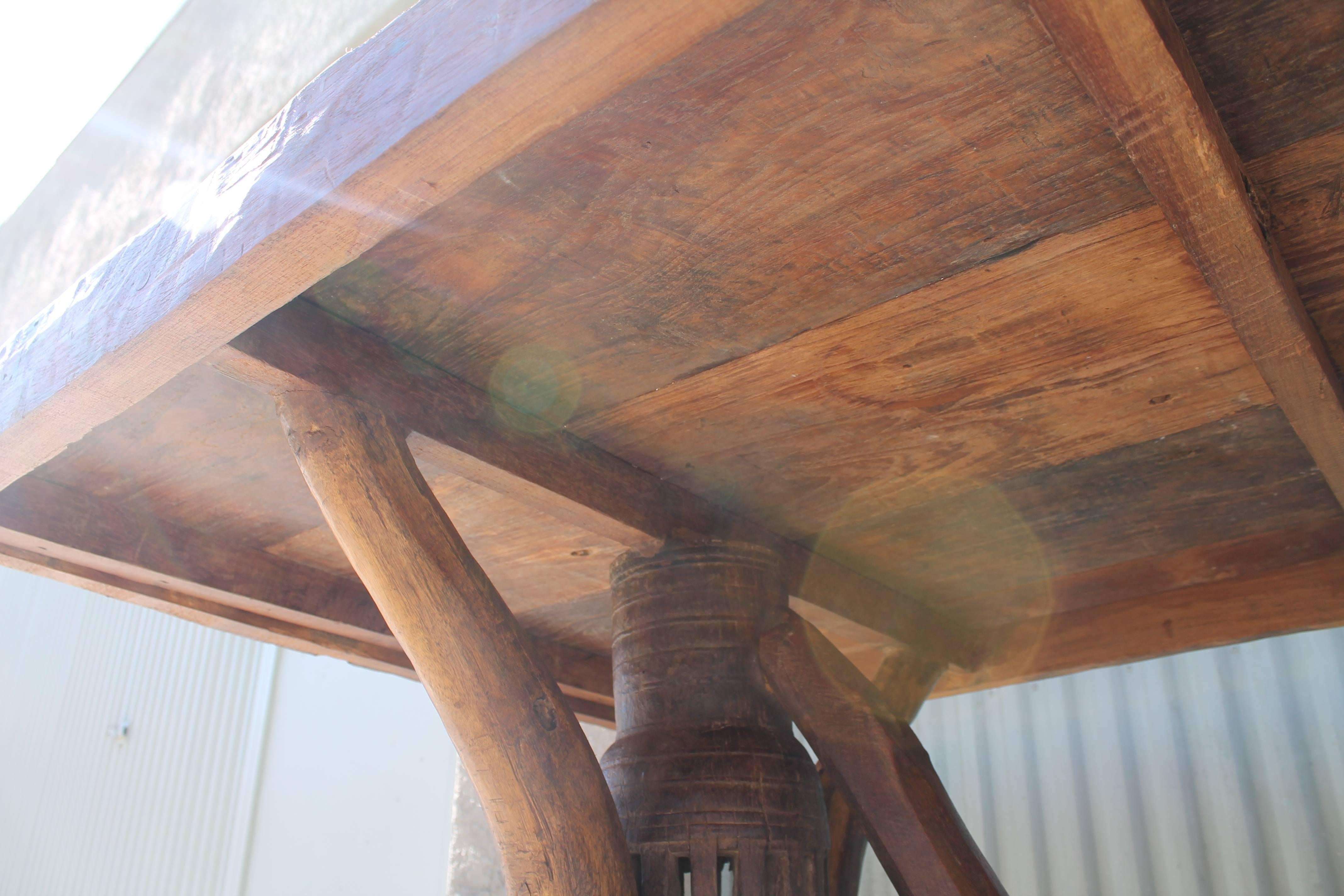 20th Century 19th Century Plank Top Rustic Table