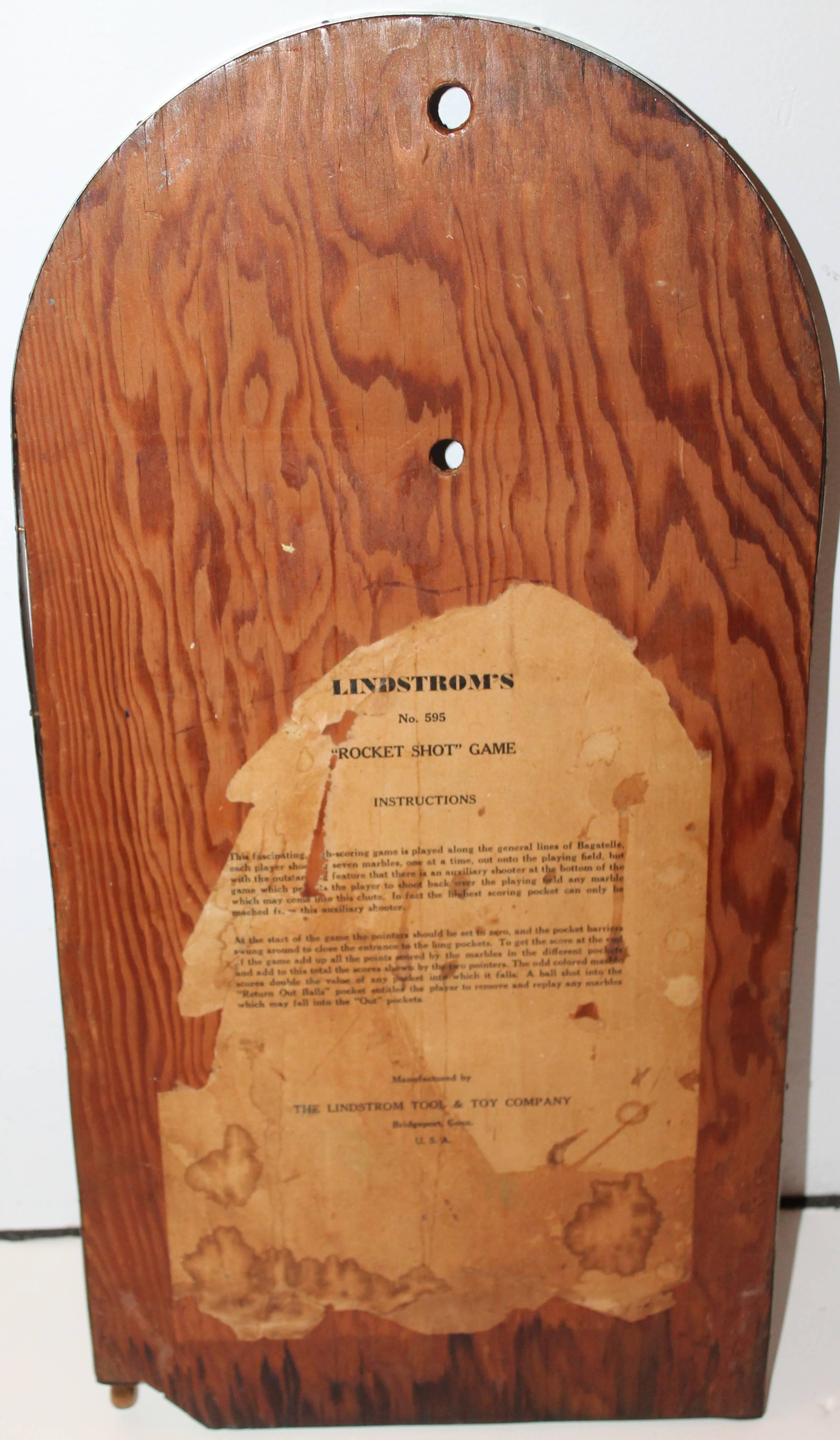 Machine-Made Lindstrom's Rocket Shot Marble Game Board