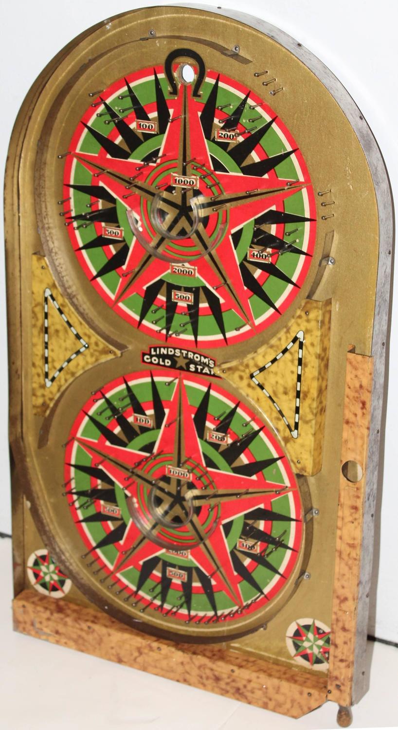 Lindstrom's Gold Star Marble Game Board, Dated 1934 For Sale at 1stdibs
