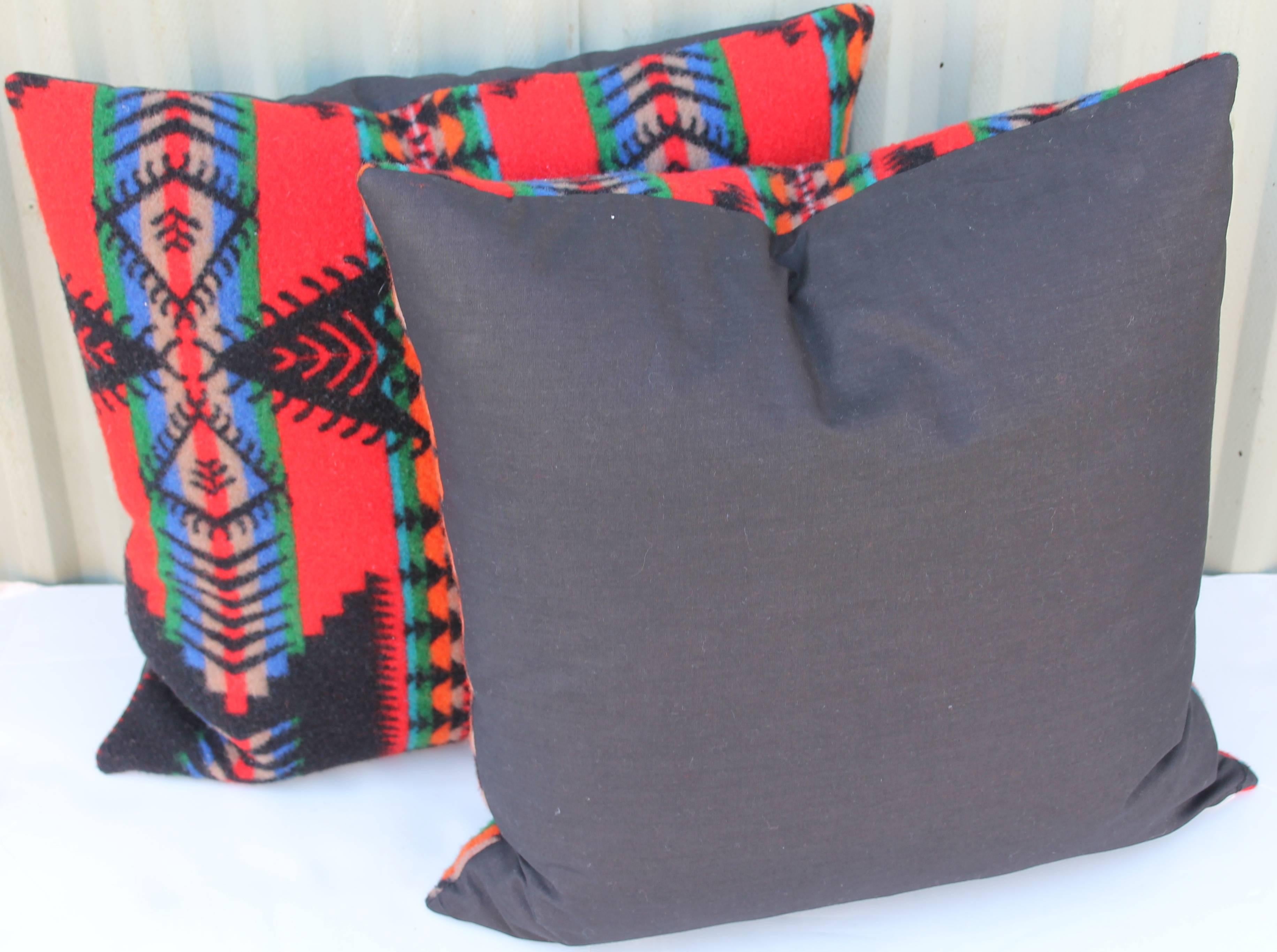 American Pair of Vintage Indian Design Blanket Pillows For Sale