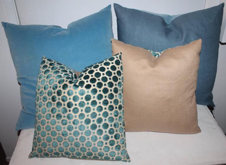Amazing Vintage Patterned Velvet Pillows For Sale at 1stdibs