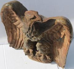 Early 19th Century Hand-Carved and Painted Pottery Eagle