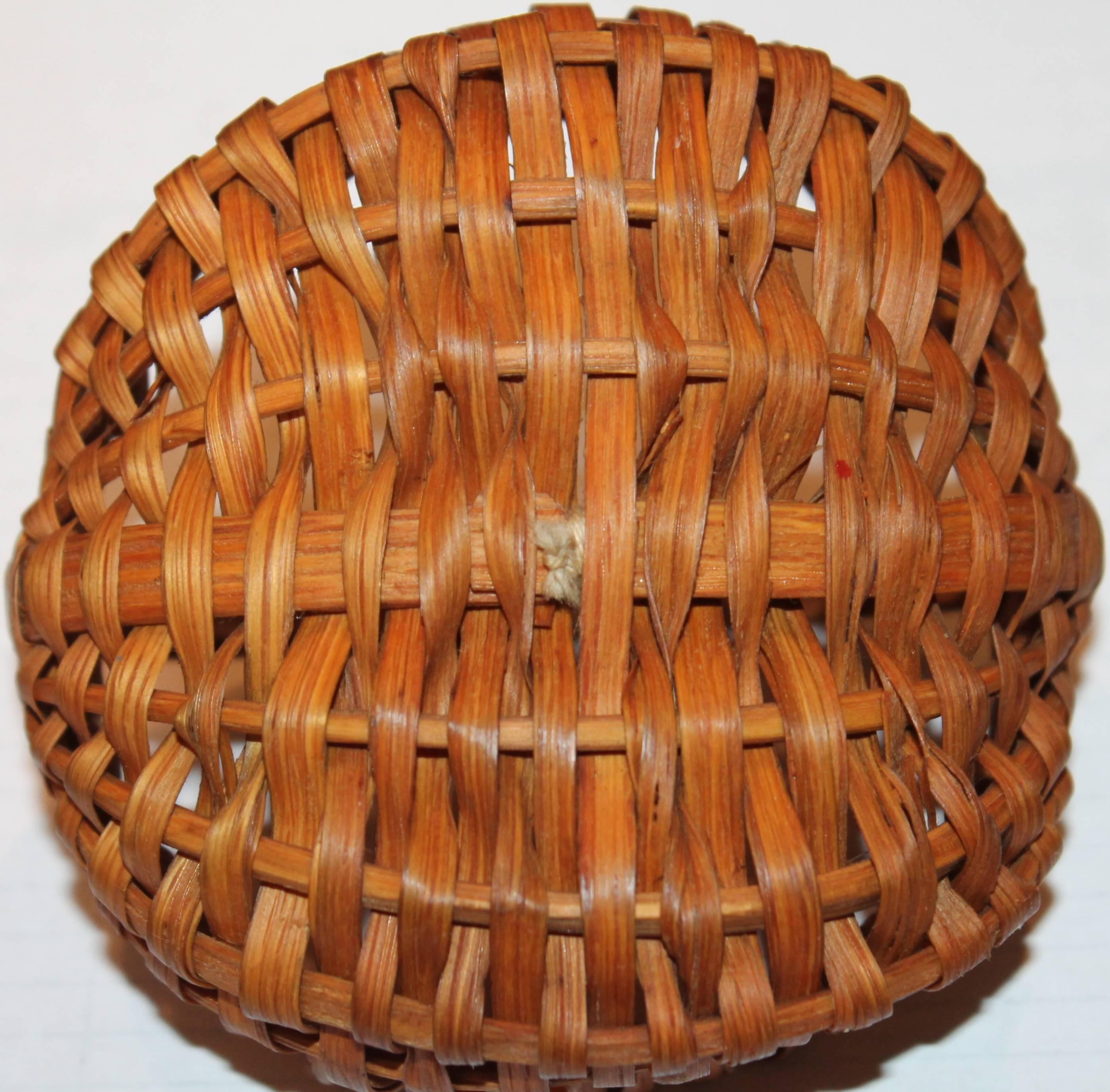 Hand-Woven 19th Century Early Handmade Miniature Basket