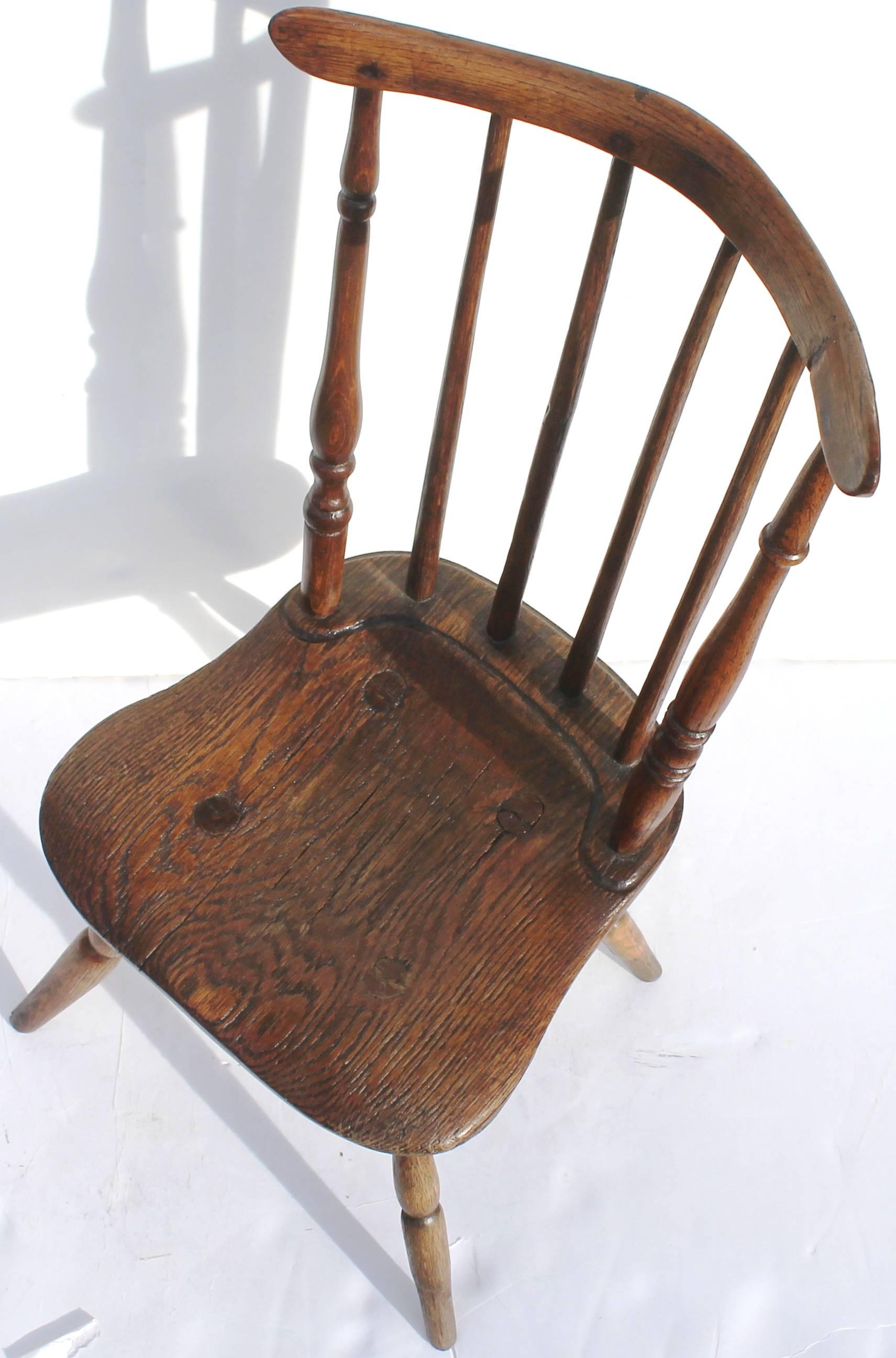 Country Early and Rare 19th Century Rare Child's Windsor Chair For Sale