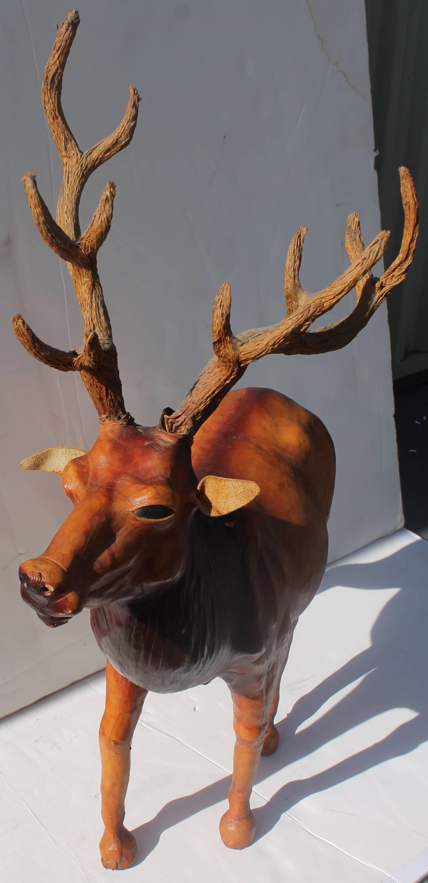 Adirondack Monumental Folky Handmade Leather Elk