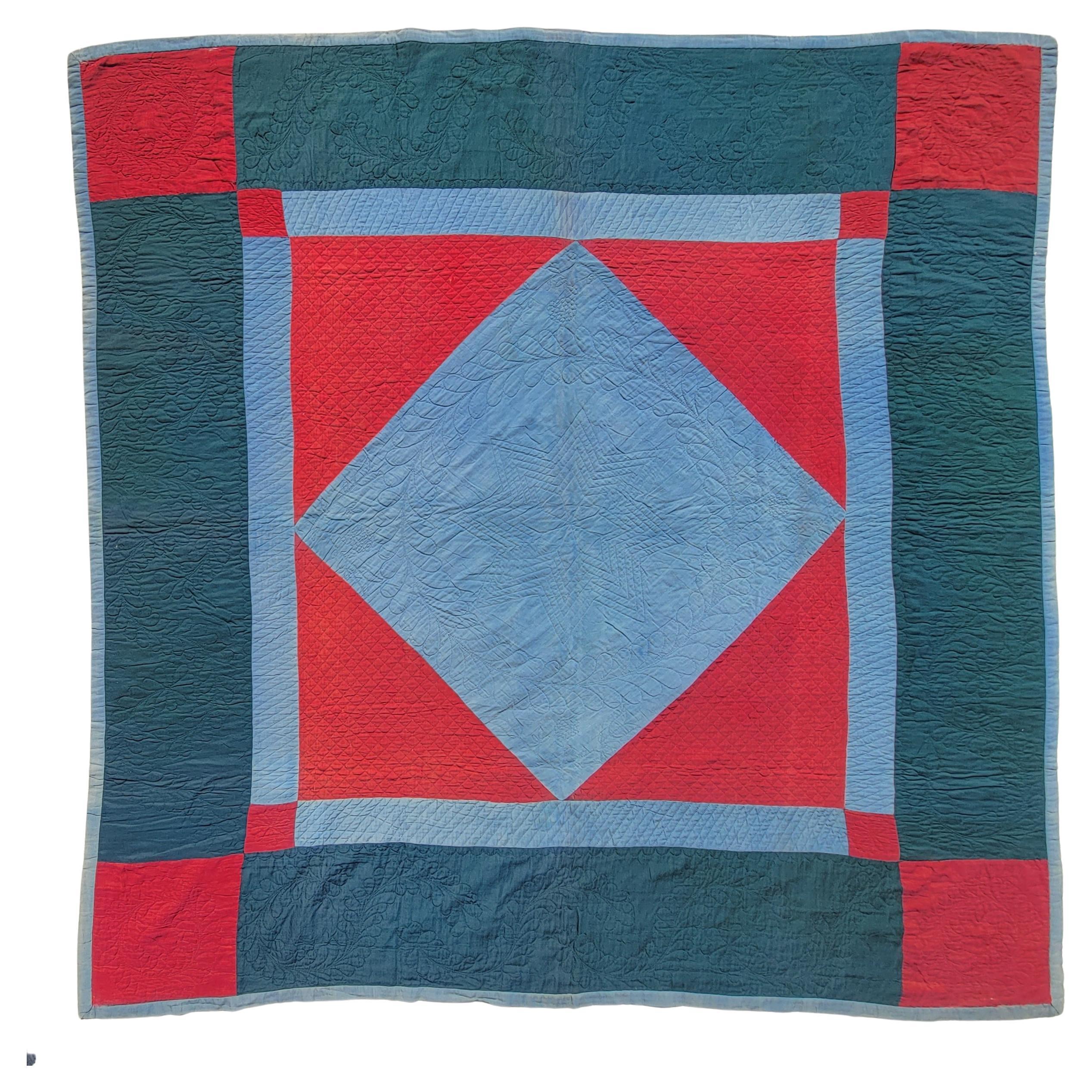 Amish Lancaster, County Pennsylvania Wool Diamond in a Square Quilt