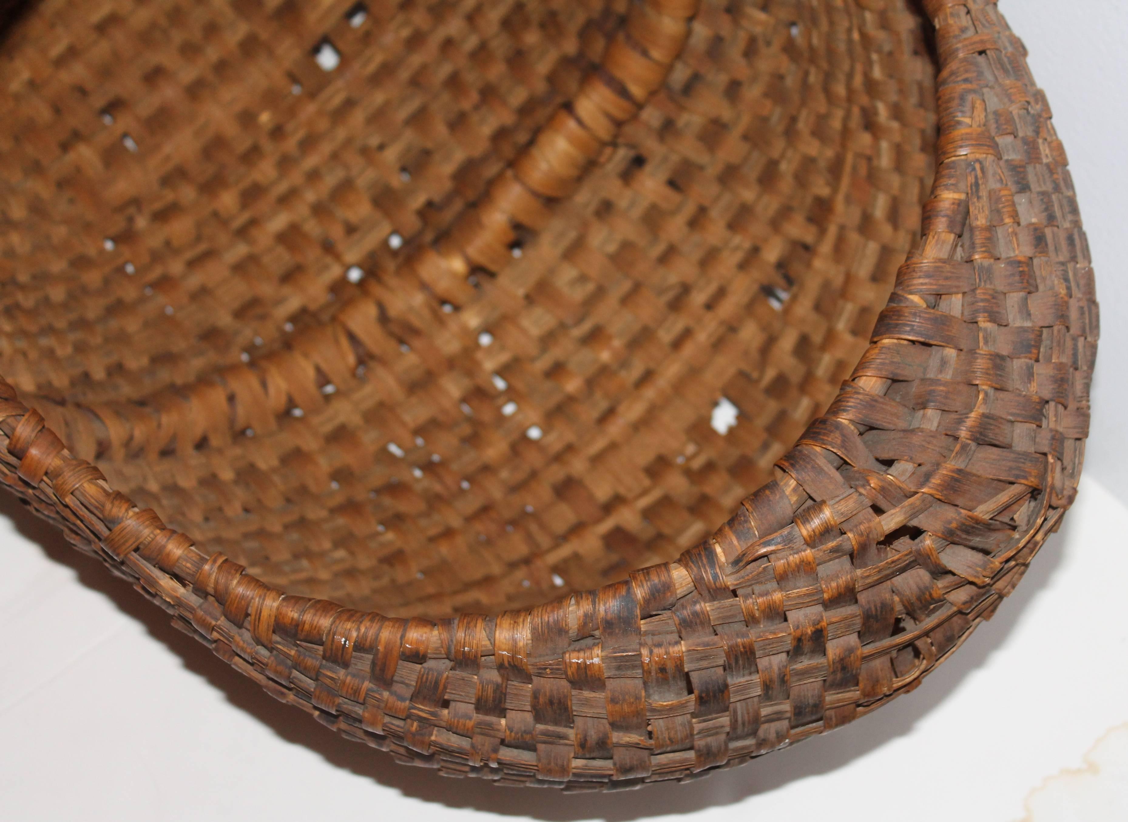 Hand-Crafted Monumental 19th Century Gathering Buttocks Basket