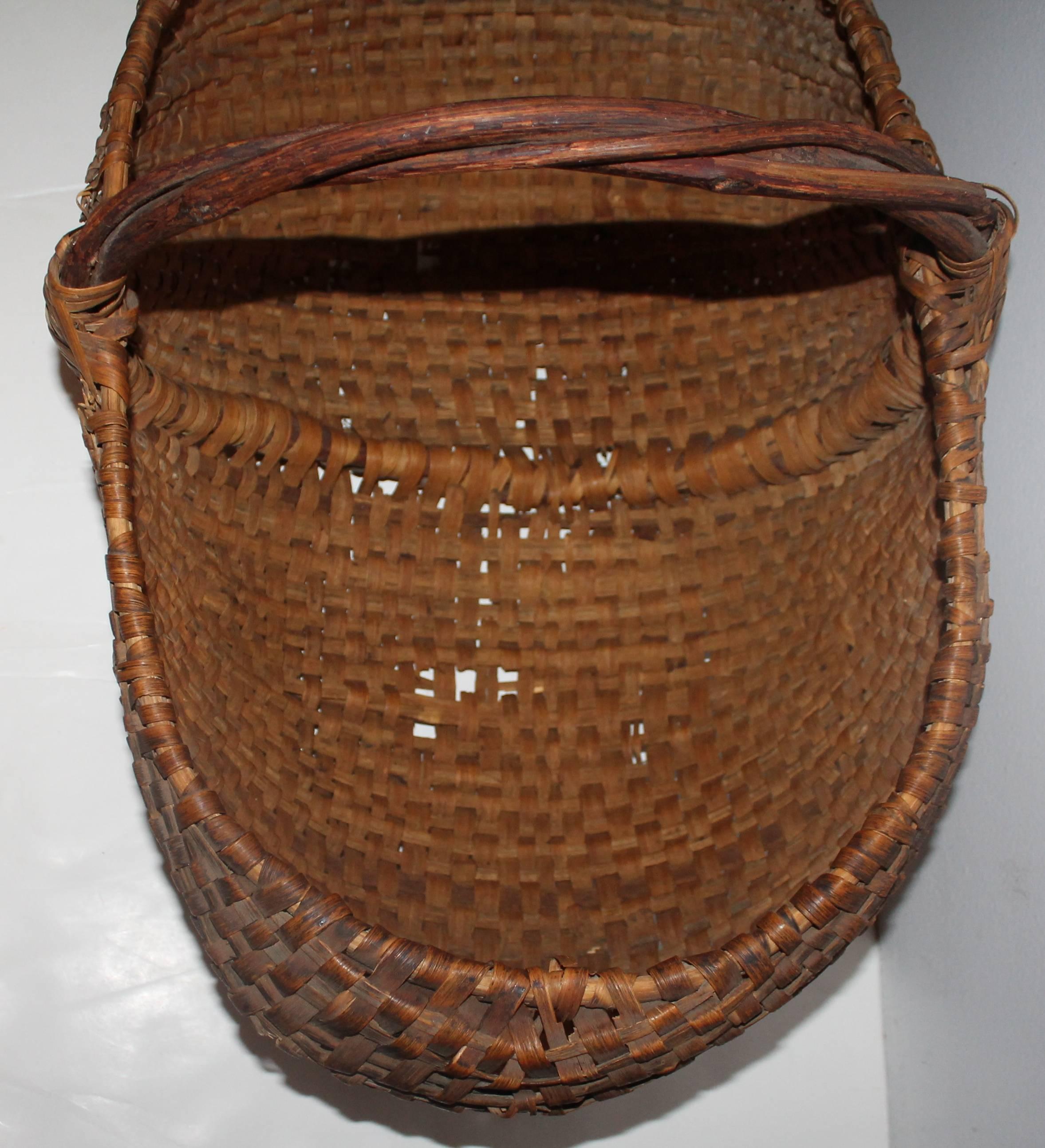 Folk Art Monumental 19th Century Gathering Buttocks Basket