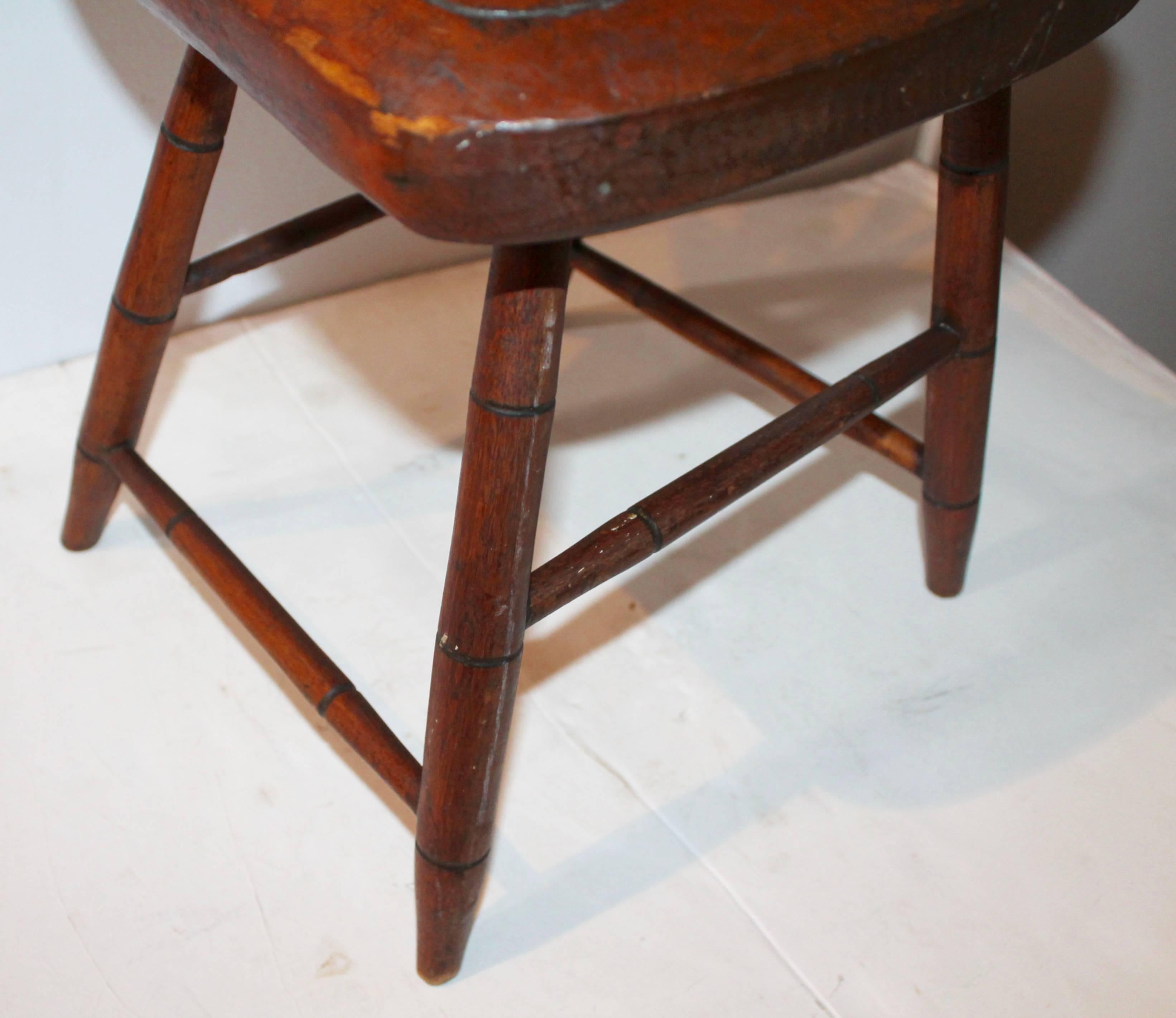 Pine Amazing Early 19th Century Child's Thumbtack/Arrowback Windsor Chair For Sale