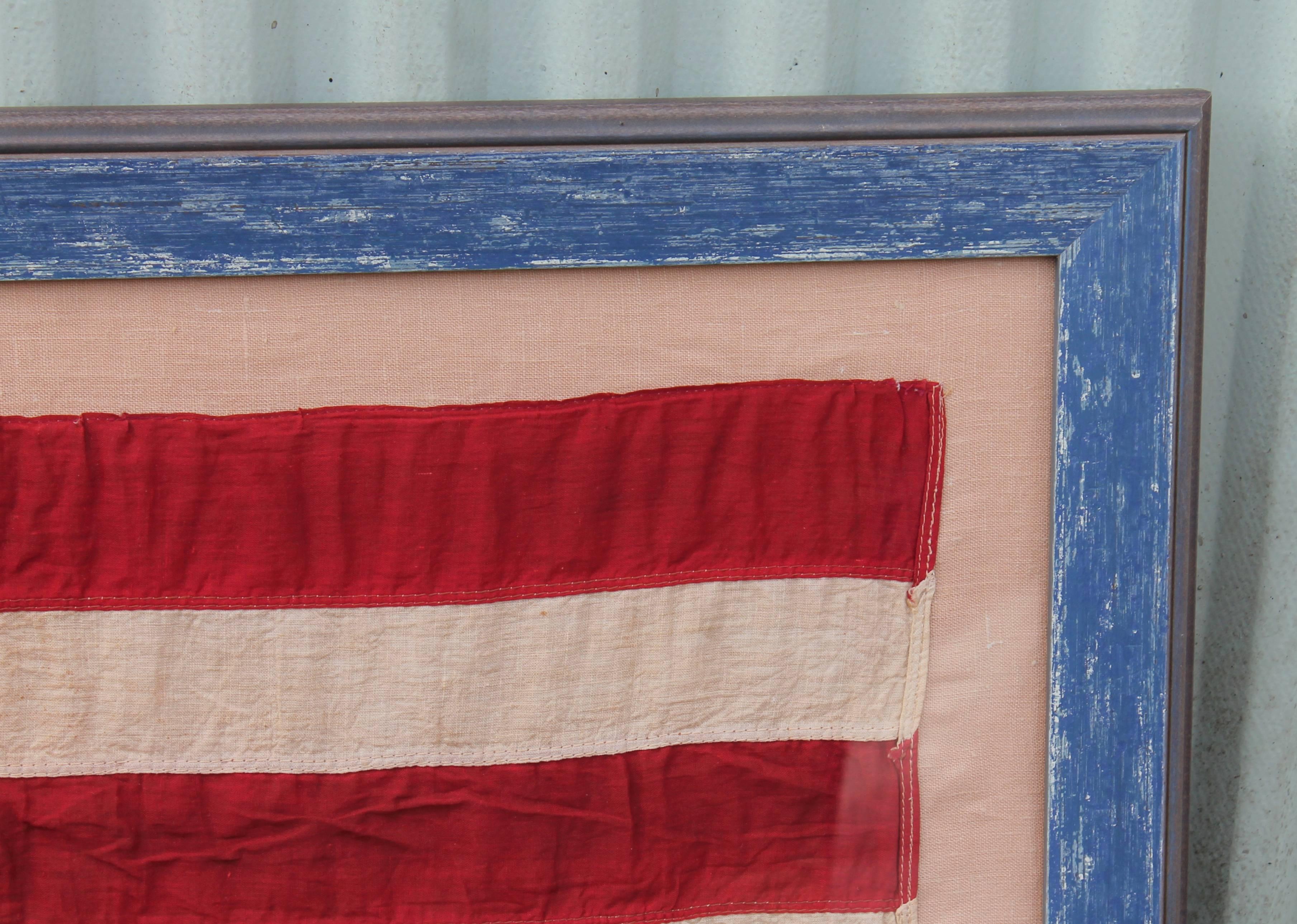 Country Monumental 46 Star Framed American Flag from 1909