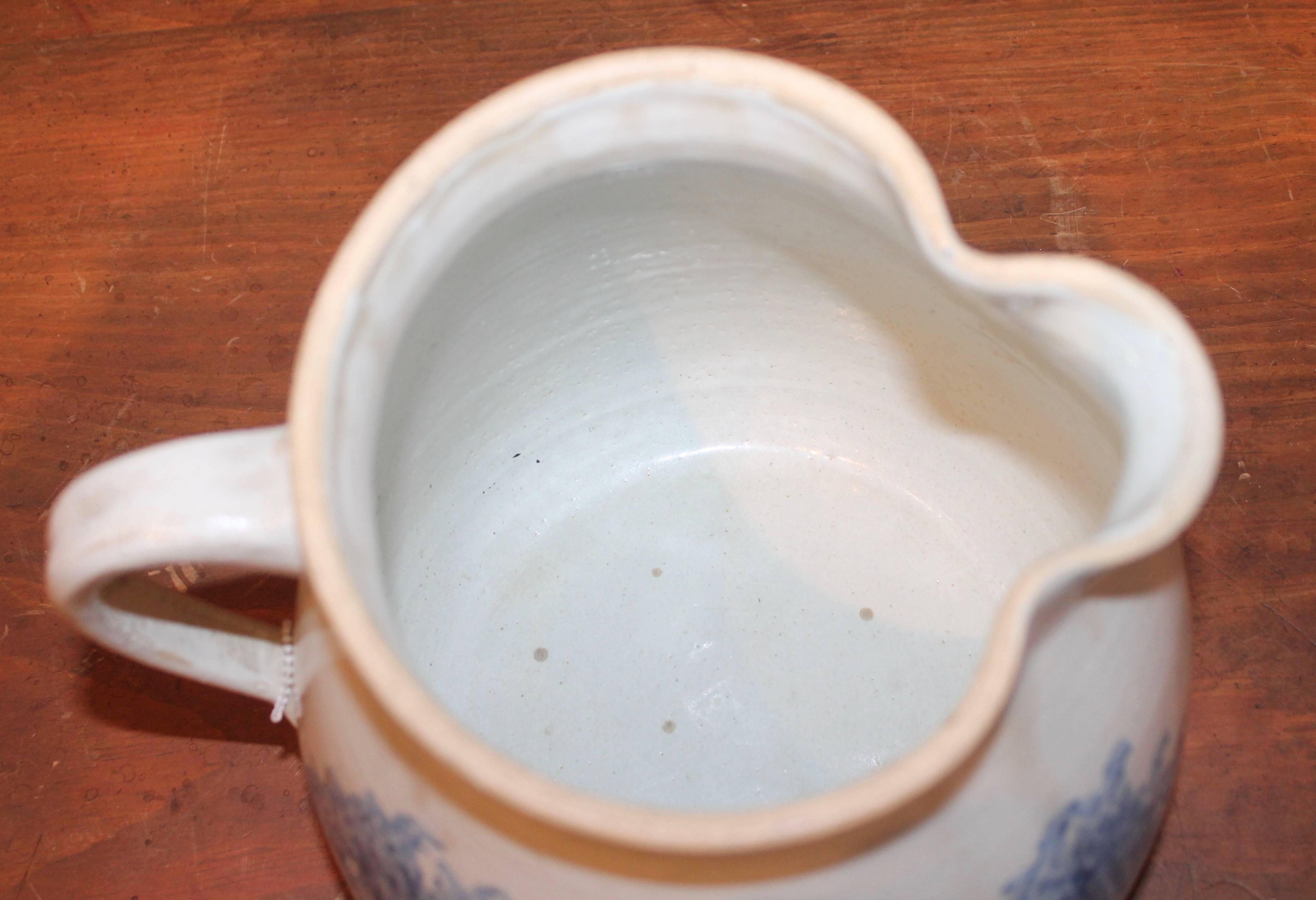 American 19th Century Unusual Spatter Ware Large Milk Pitcher