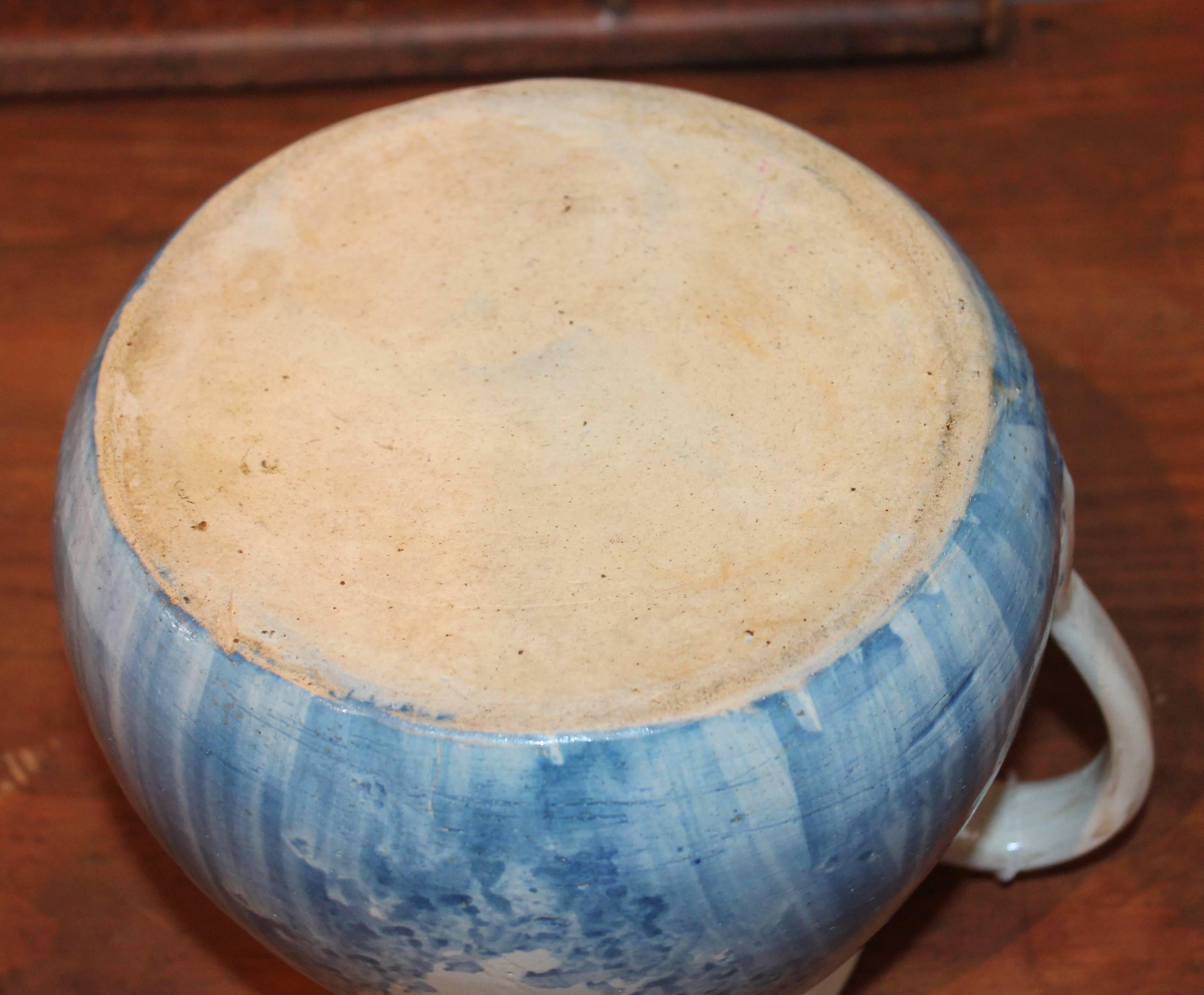 Hand-Crafted 19th Century Unusual Spatter Ware Large Milk Pitcher