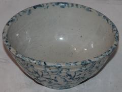 Unusual Mini 19th Century Spongeware Mixing Bowl