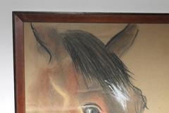 Pastel Signed and Dated 1929 Horse Head Profile