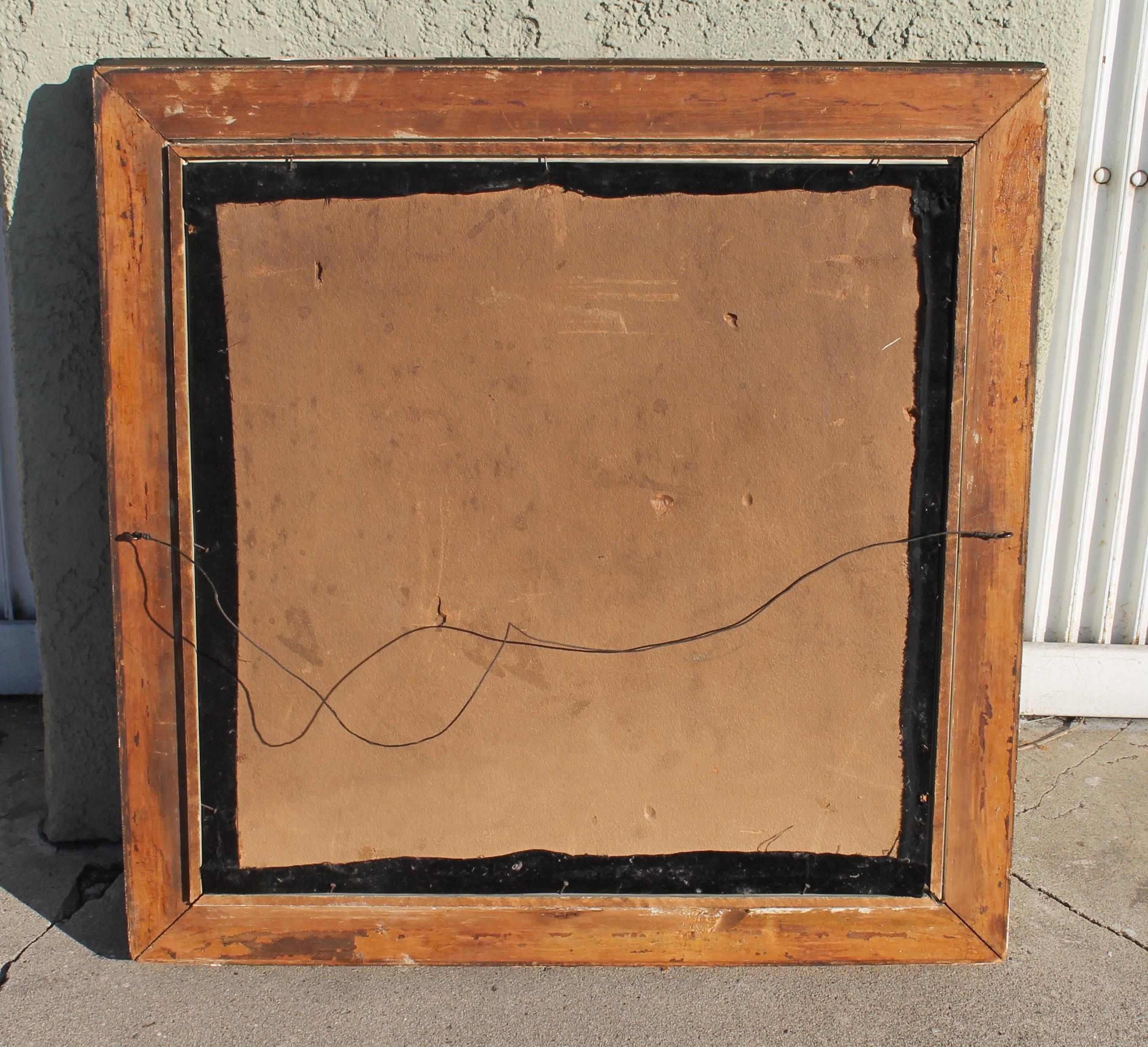 19th Century Mid-19th century embroidered eagle with original frame.
