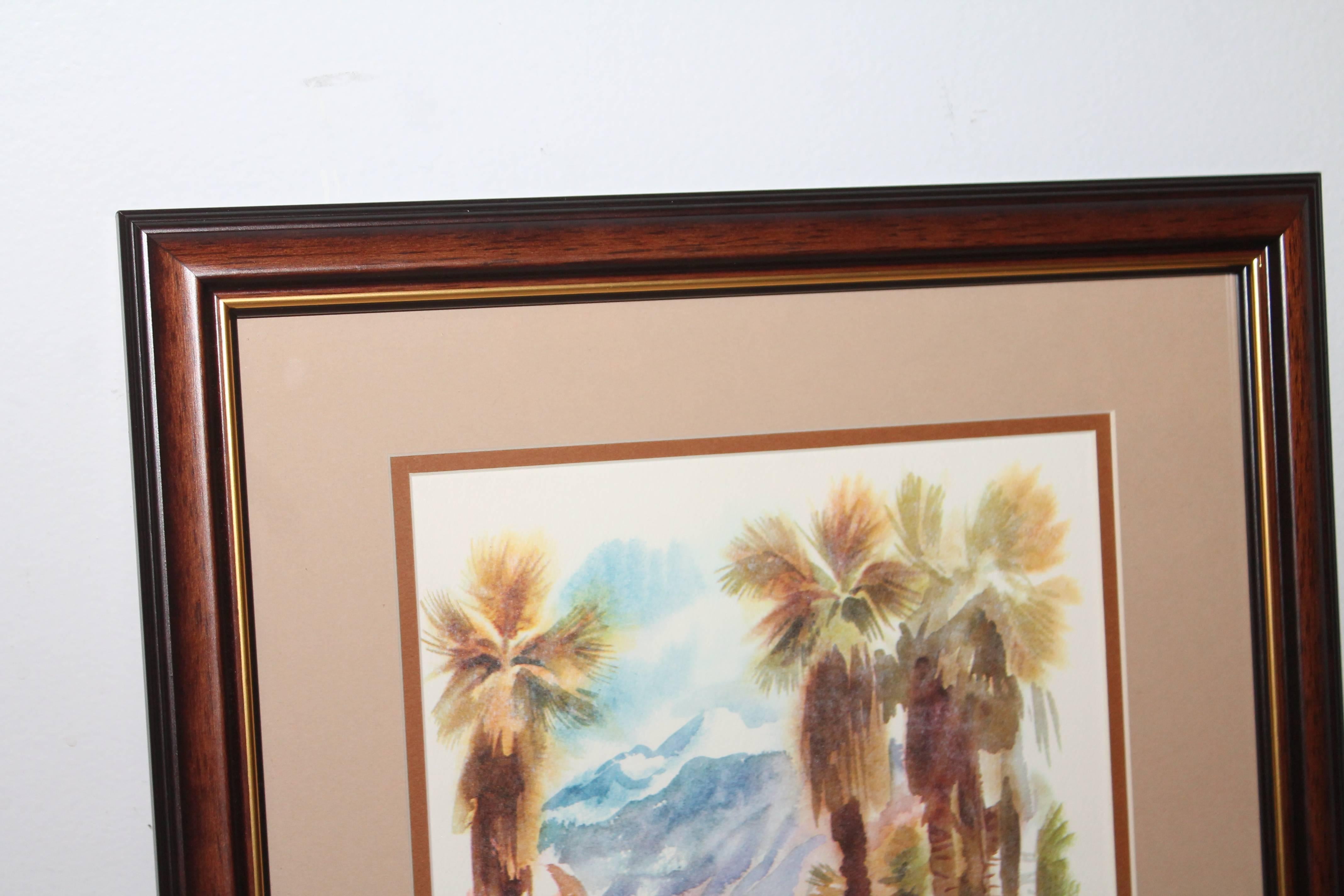 Adirondack Signed C. Macourlard Watercolor of Southern California For Sale