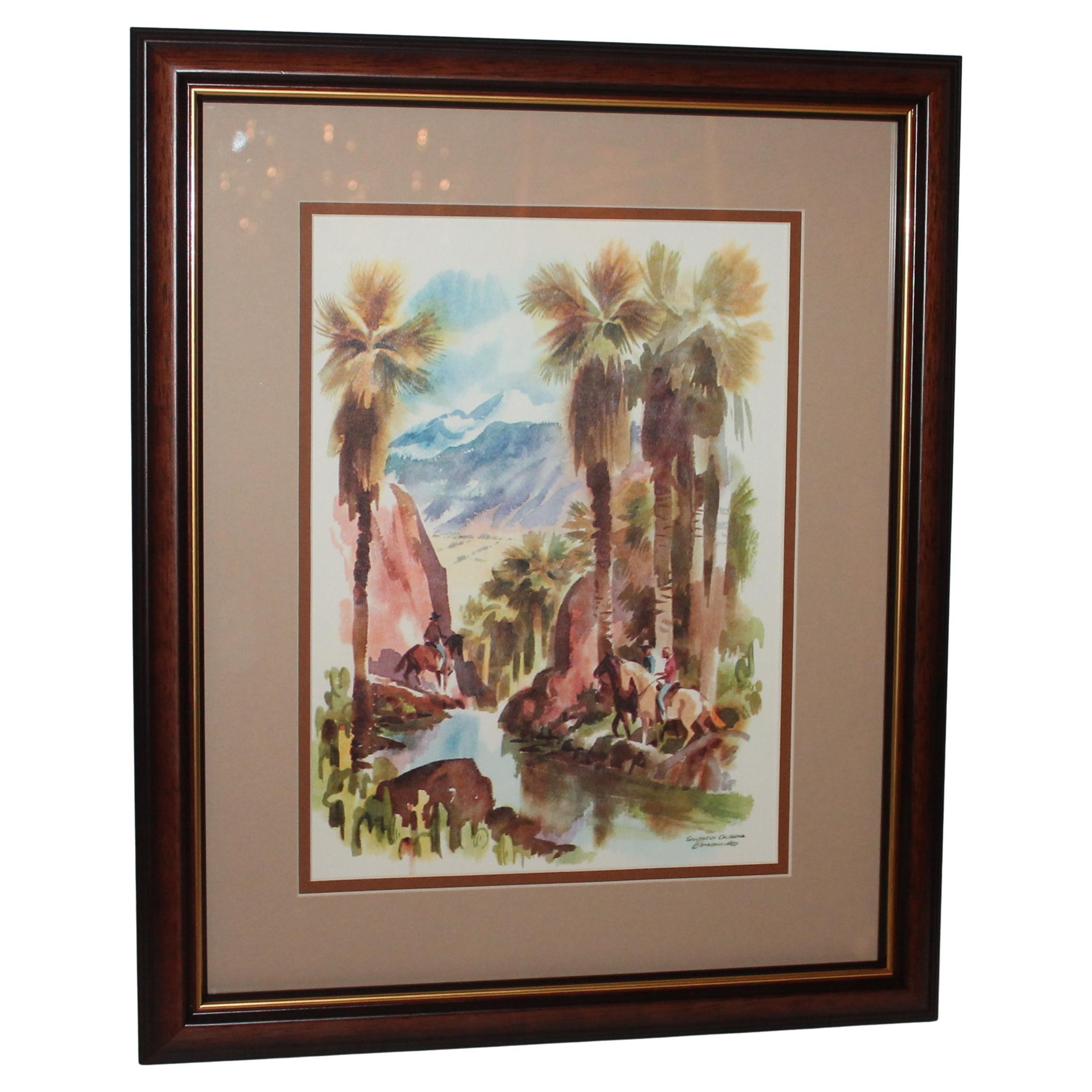 Aquarell von Southern California, signiert von C. Macourlard