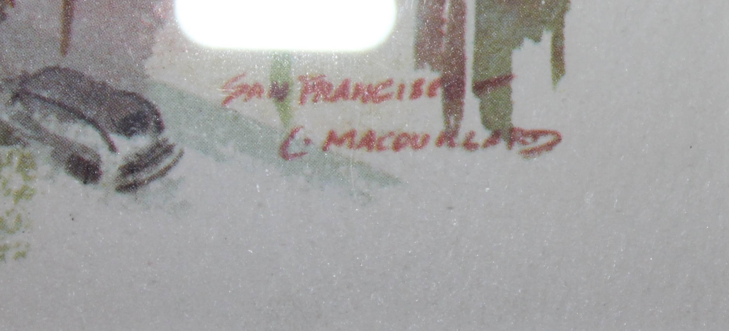 Peint à la main Aquarelle de San Francisco signée C. Macourlard en vente