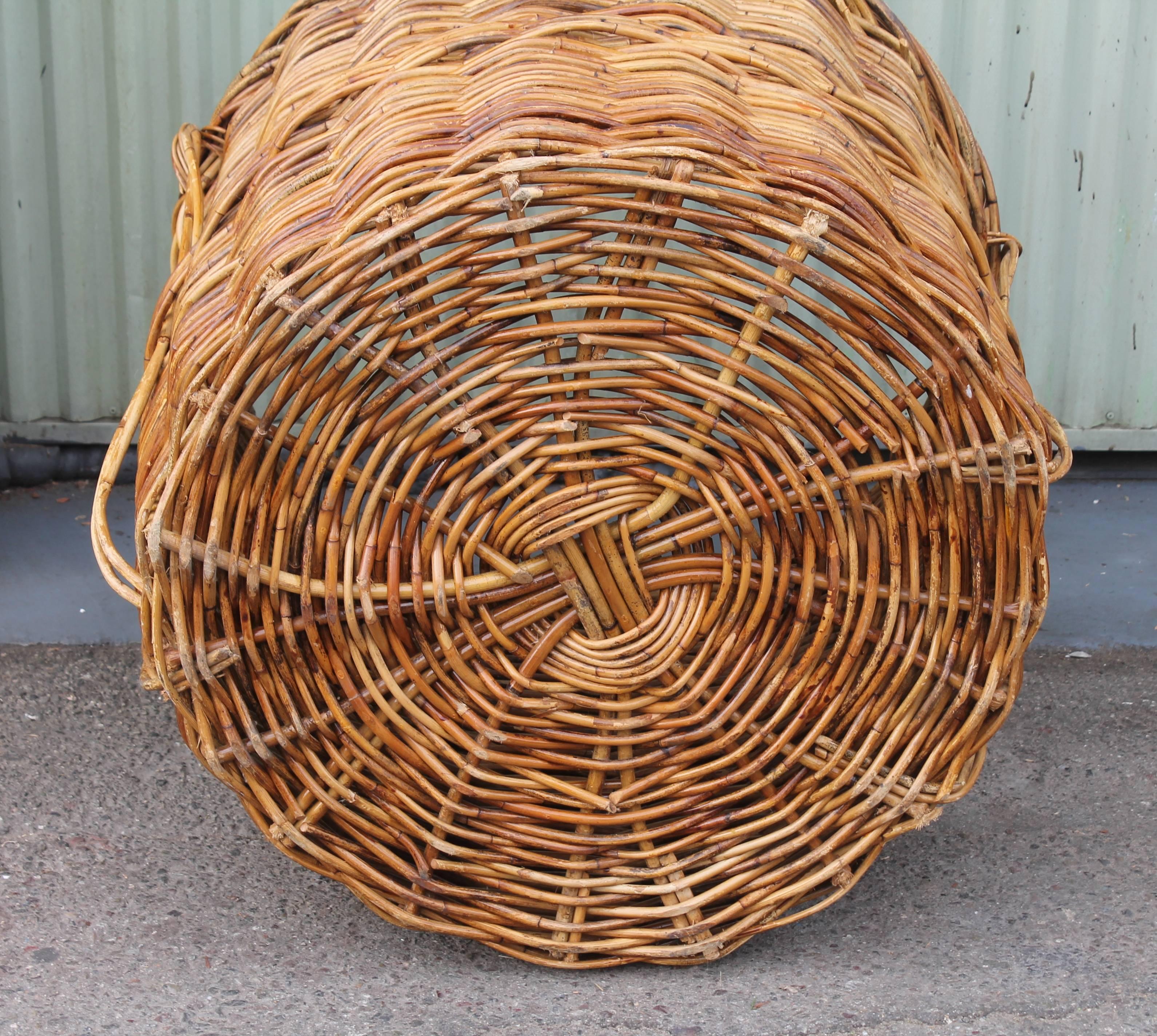 Monumental 19th Century Double Handled Field Basket 2