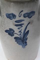 Monumental Early 19th Century Pennsylvania Salt Glaze Decorated Crock