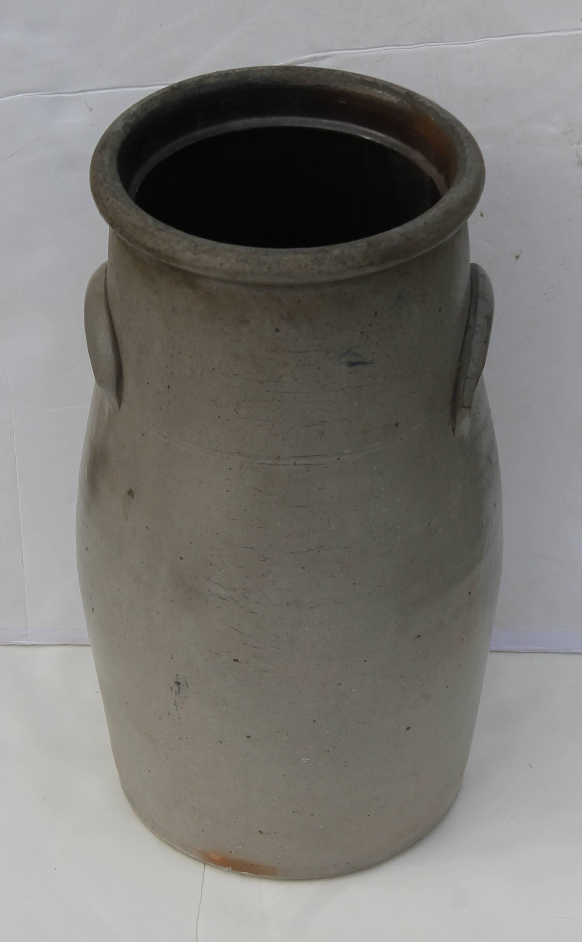 Hand-Crafted Monumental Early 19th Century Pennsylvania Salt Glaze Decorated Crock