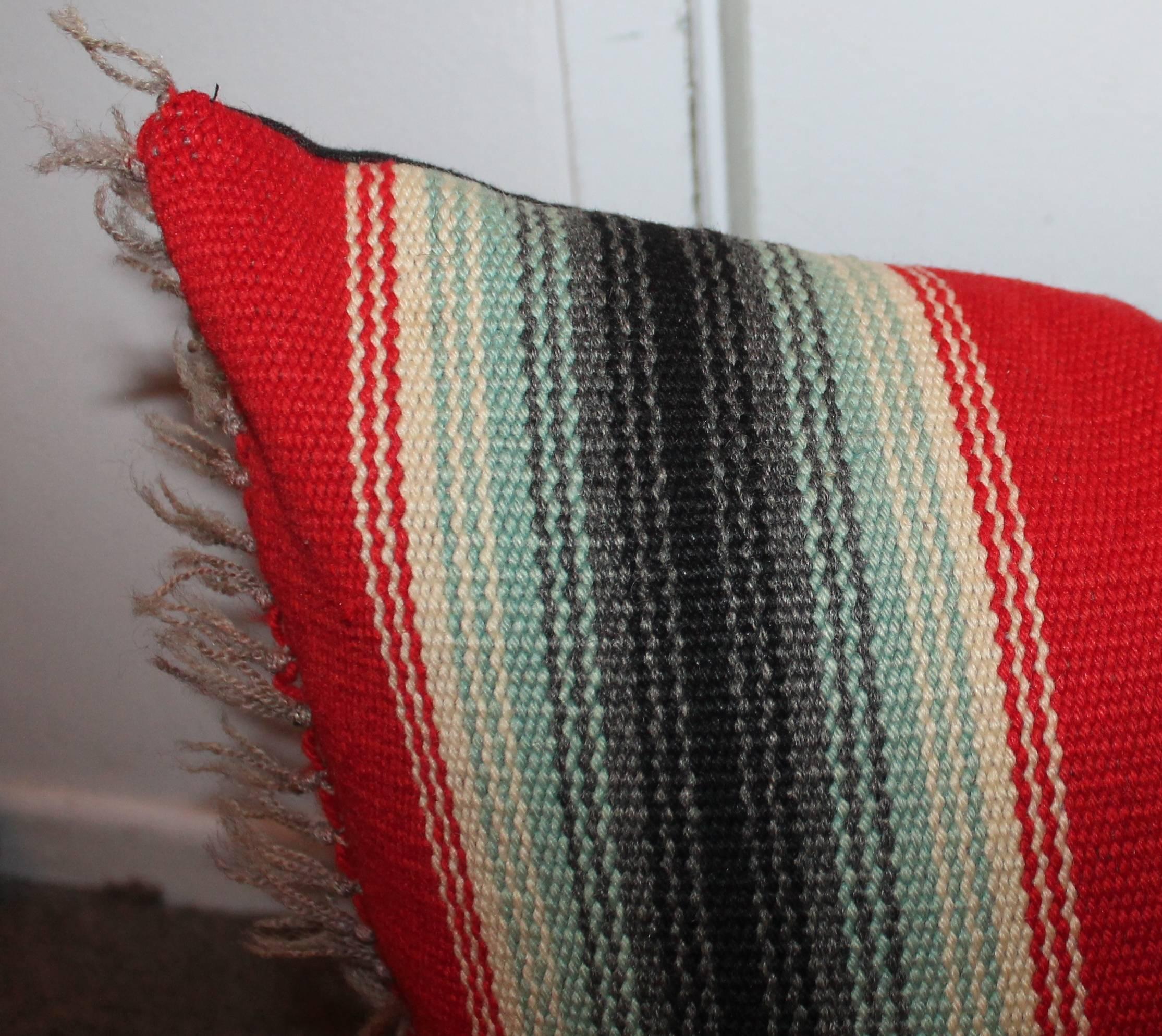 Hand-Woven Amazing Mexican or American Indian Serape Square Pillows