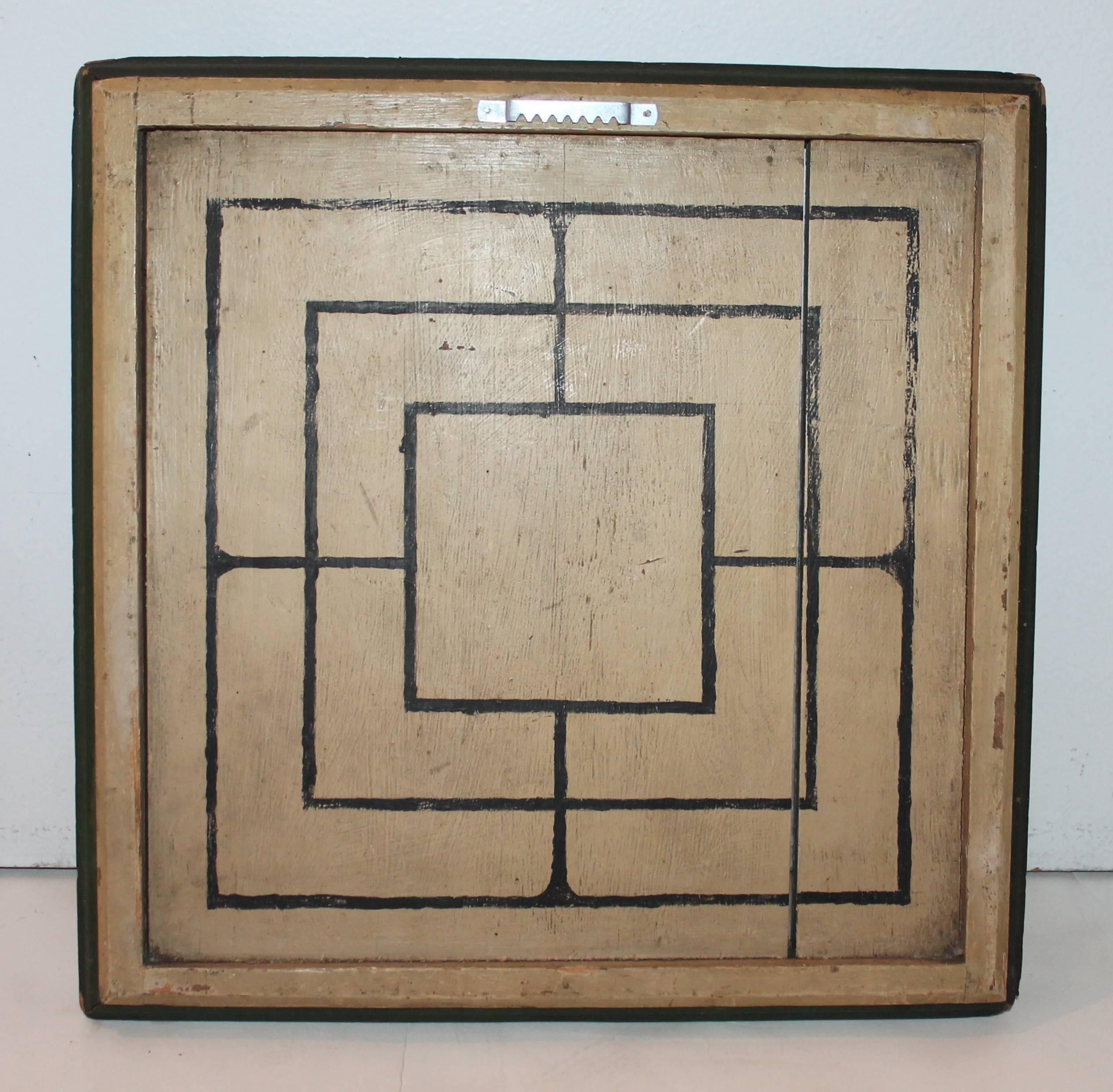 American 19th Century Original Painted Game Board from New England