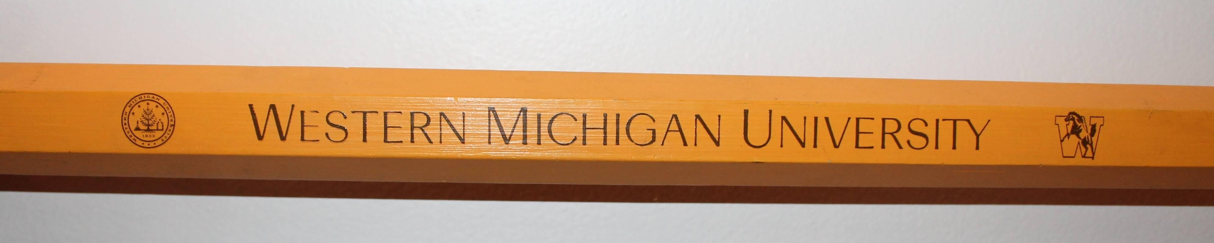 Mid-20th Century Monumental Pencil Advertising Western Michigan University