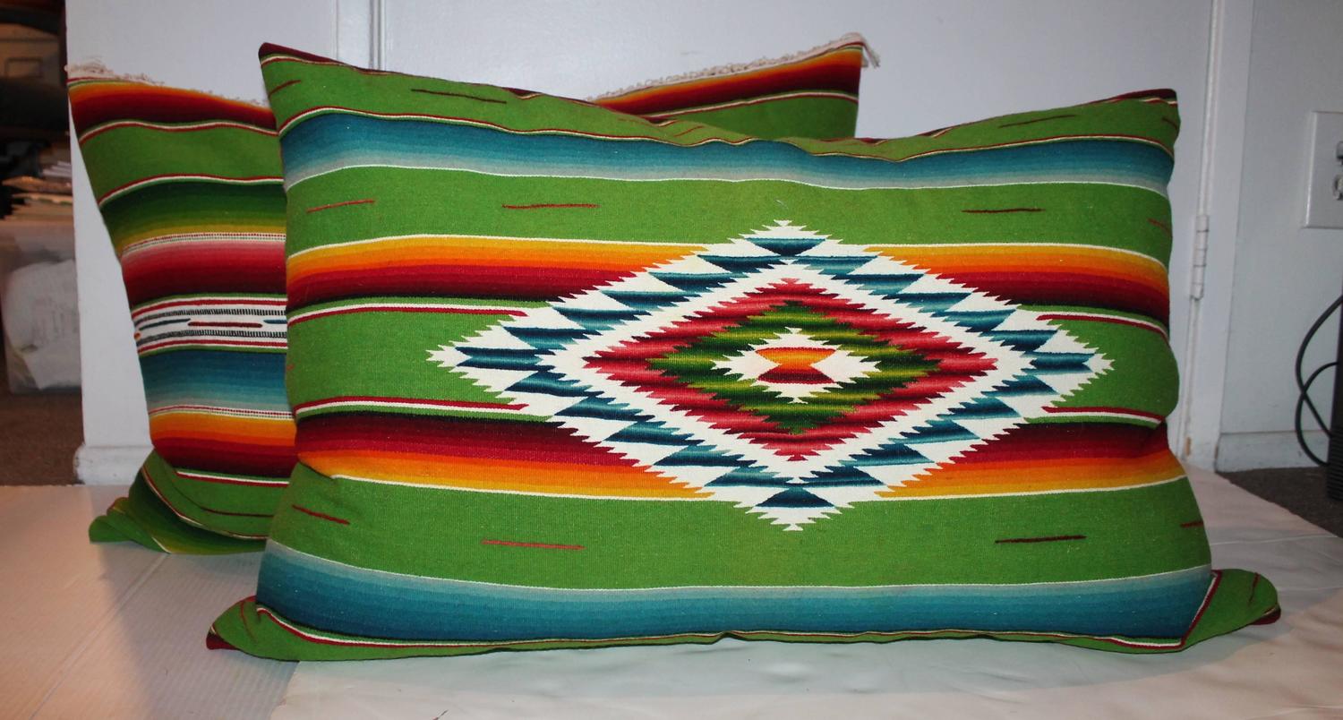 Pair of Monumental Serape Bolster Pillows For Sale at 1stdibs