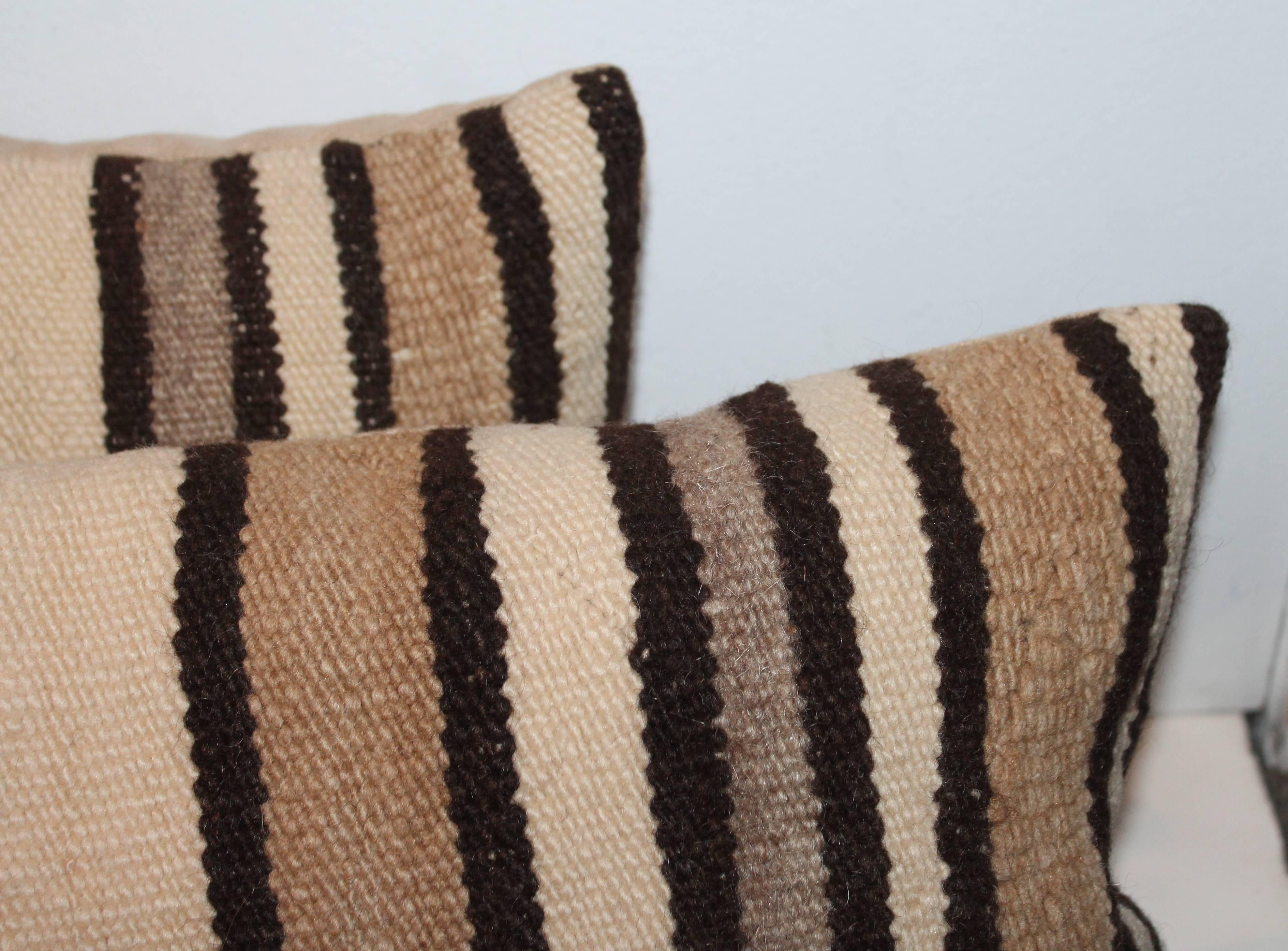 Adirondack Navajo Indian Weaving from Saddle Blanket Pillows or Pair