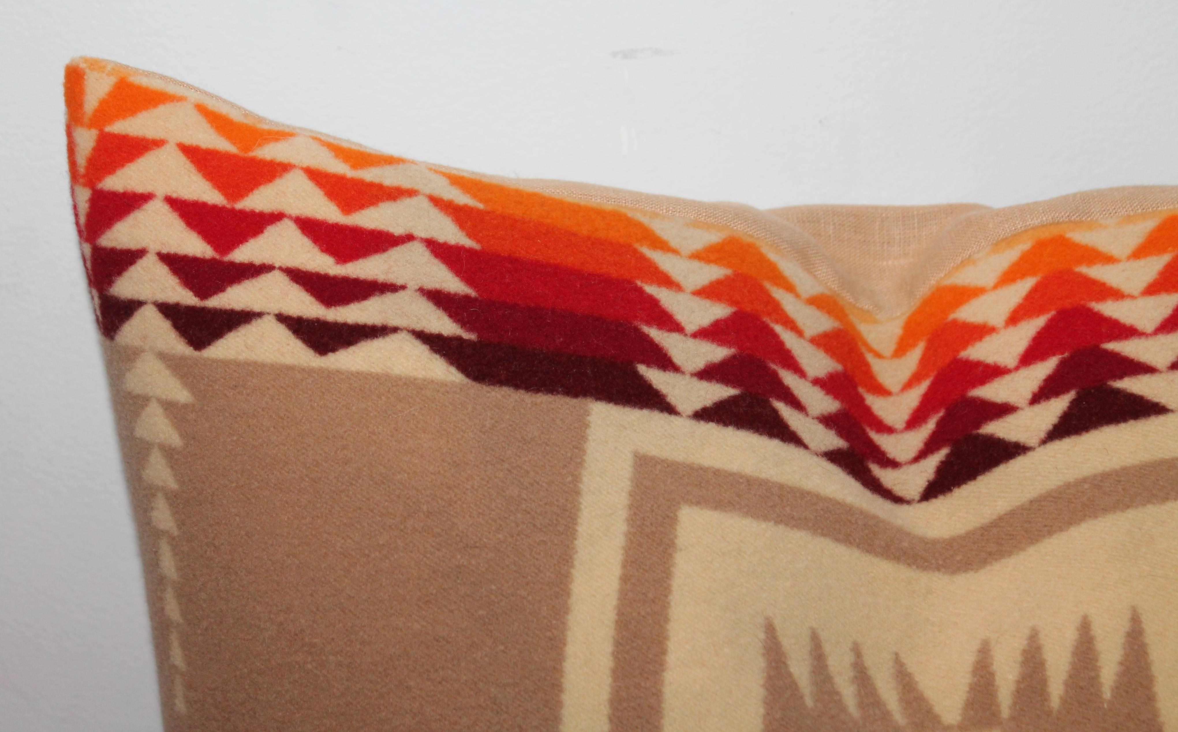 These pillows were made from a early Pendleton Cayuse blanket pillow. There are three of these in stock.