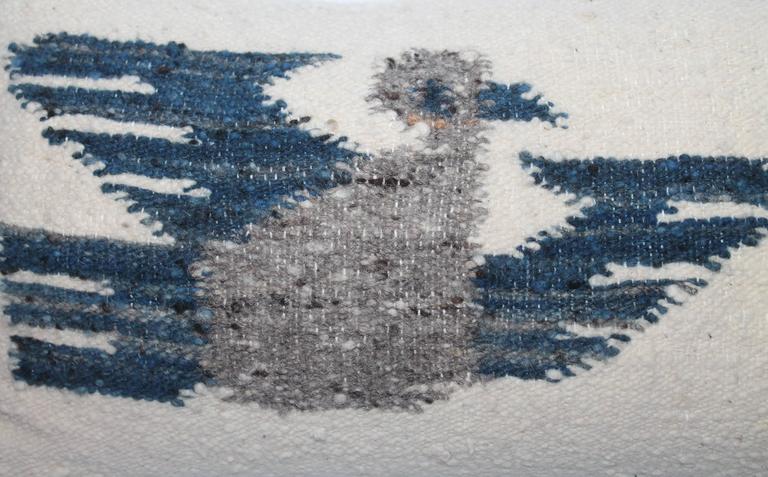 Adirondack 20th Century Birds in Flight Indian Weaving Bolster Pillow For Sale