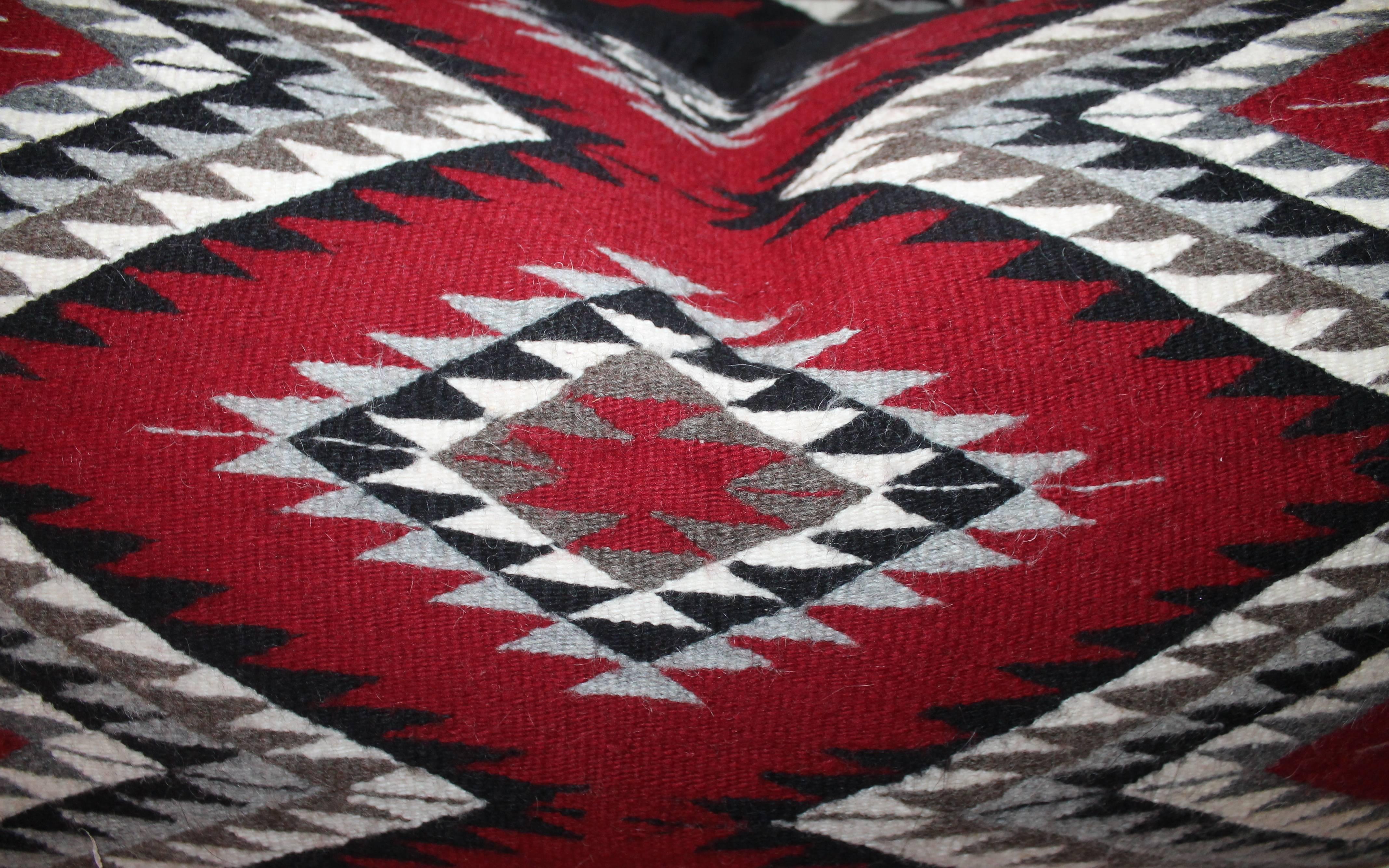 Native American Pair of Geometric Eye Dazzler Navajo Indian Weaving Pillows