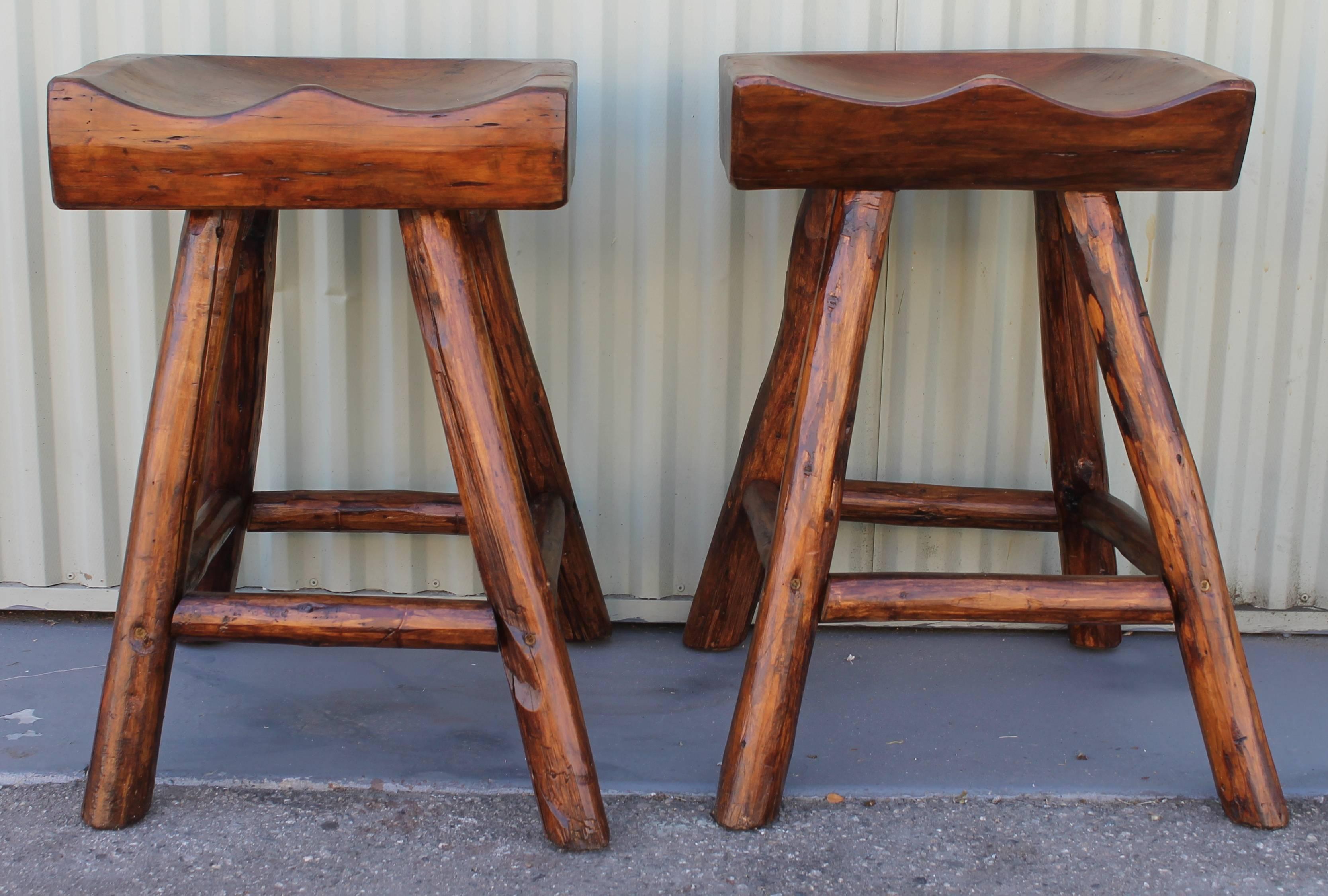 rustic hickory bar stools