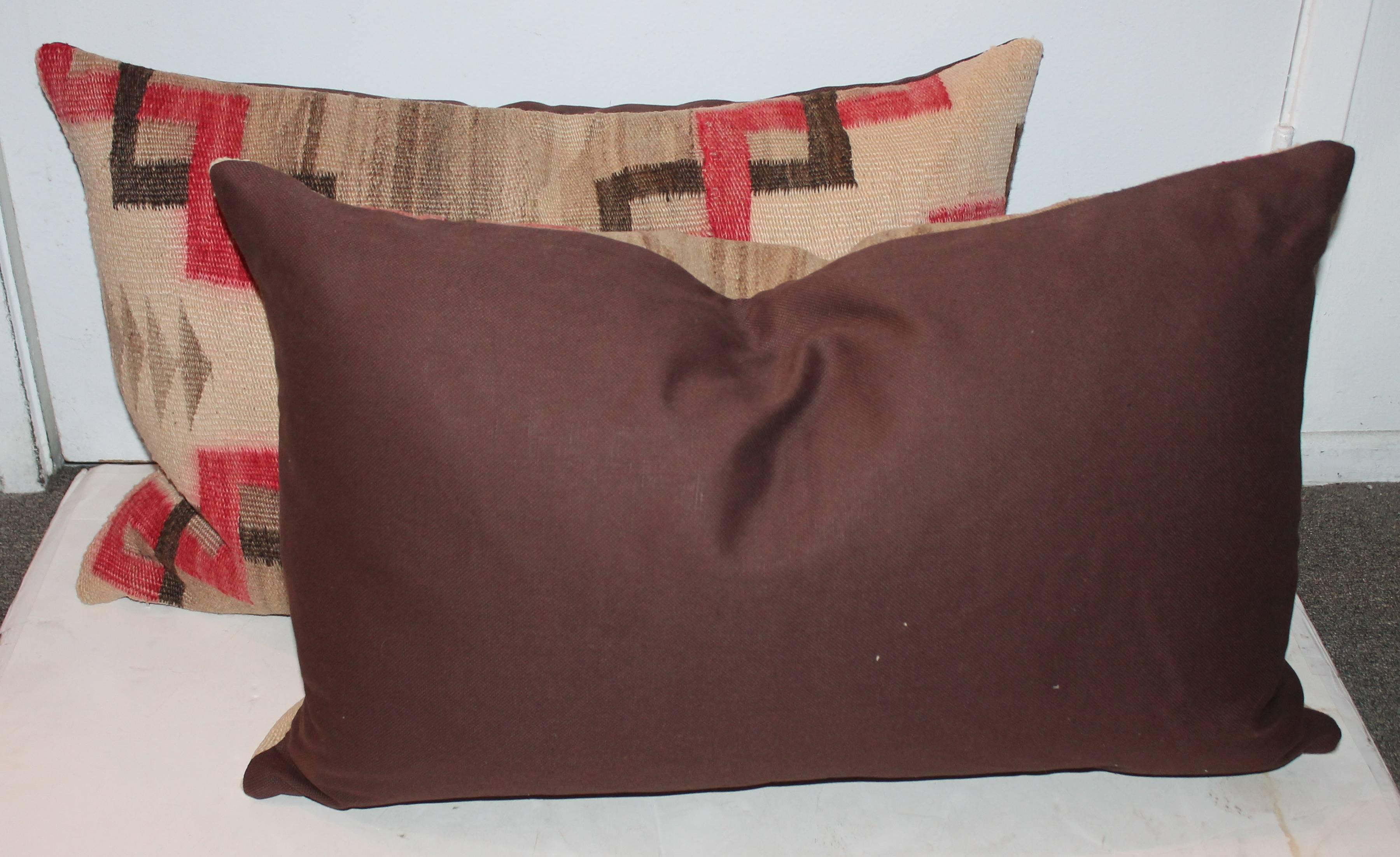 American Pair of 19th Century Navajo Indian Weaving Pillows